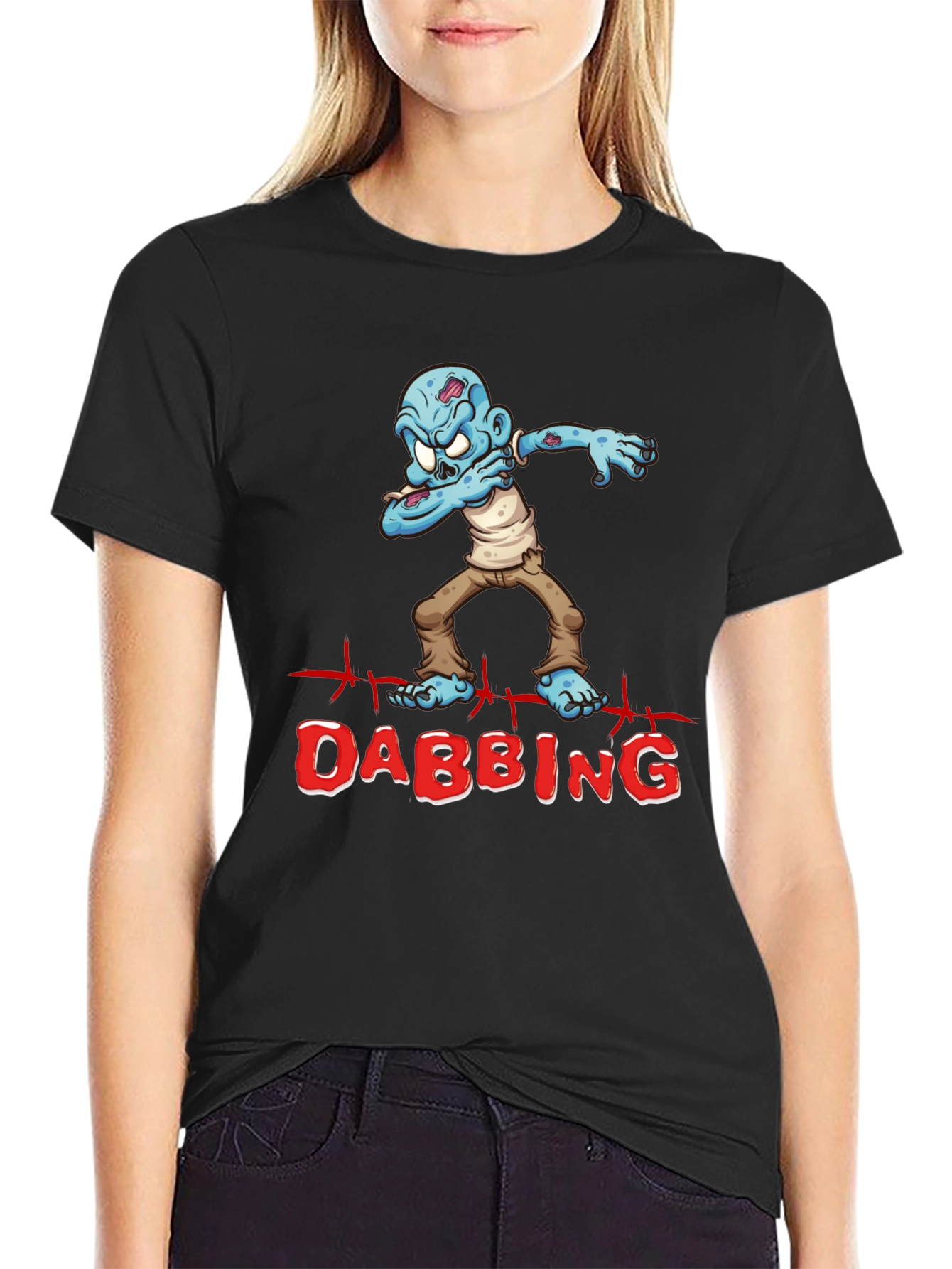 Zombie Dabbing Graphic Tee - Halloween Party Shirt