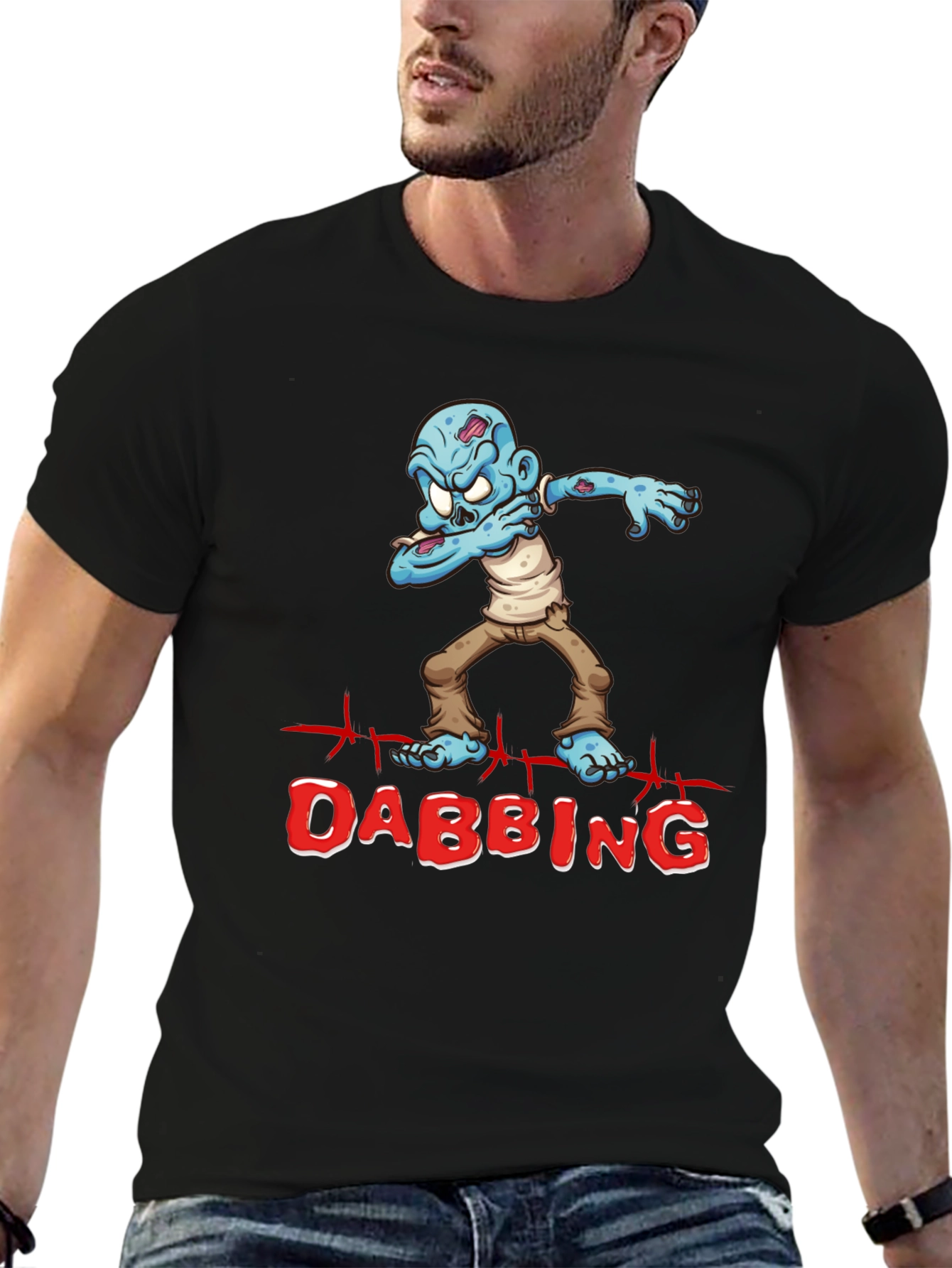 Zombie Dabbing Graphic Tee - Halloween Party Shirt