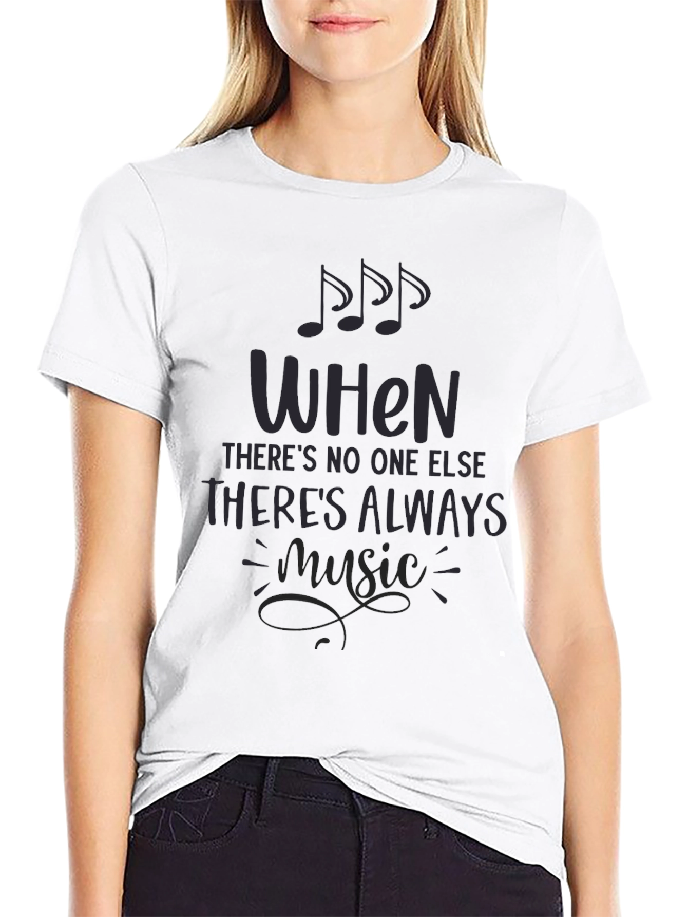 Music Always Black Tee - Comfort Fit