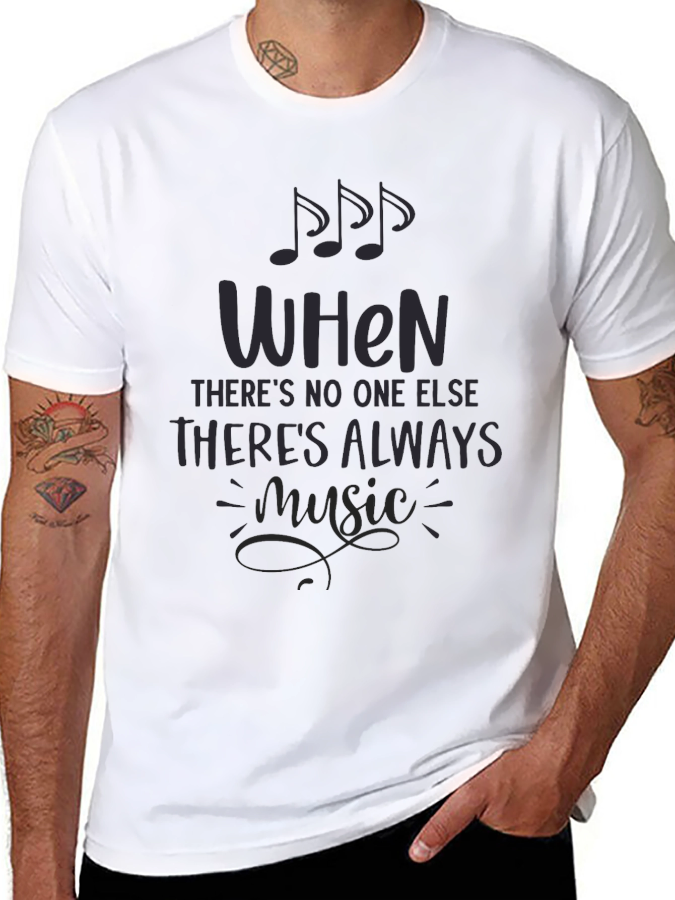 Music Always Black Tee - Comfort Fit