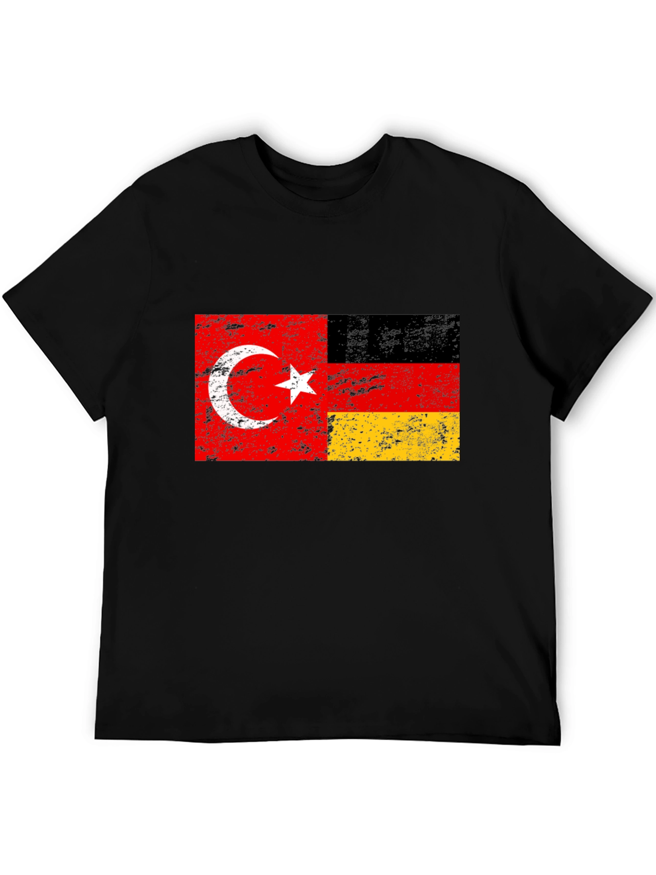 Turkey Germany Flag Black Graphic Tee