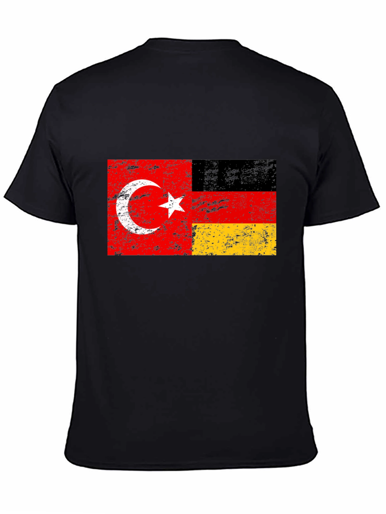 Turkey Germany Flag Black Graphic Tee