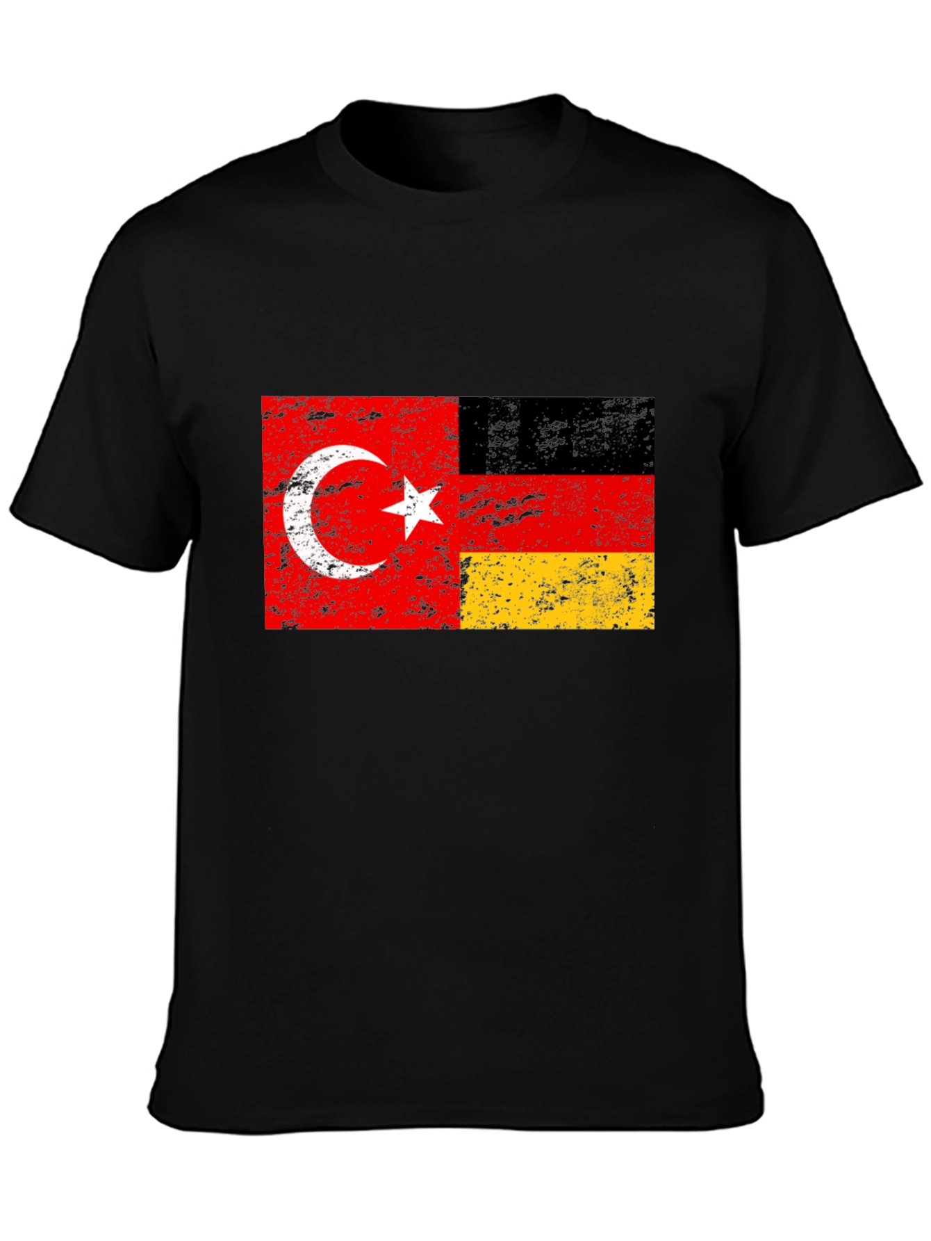Turkey Germany Flag Black Graphic Tee