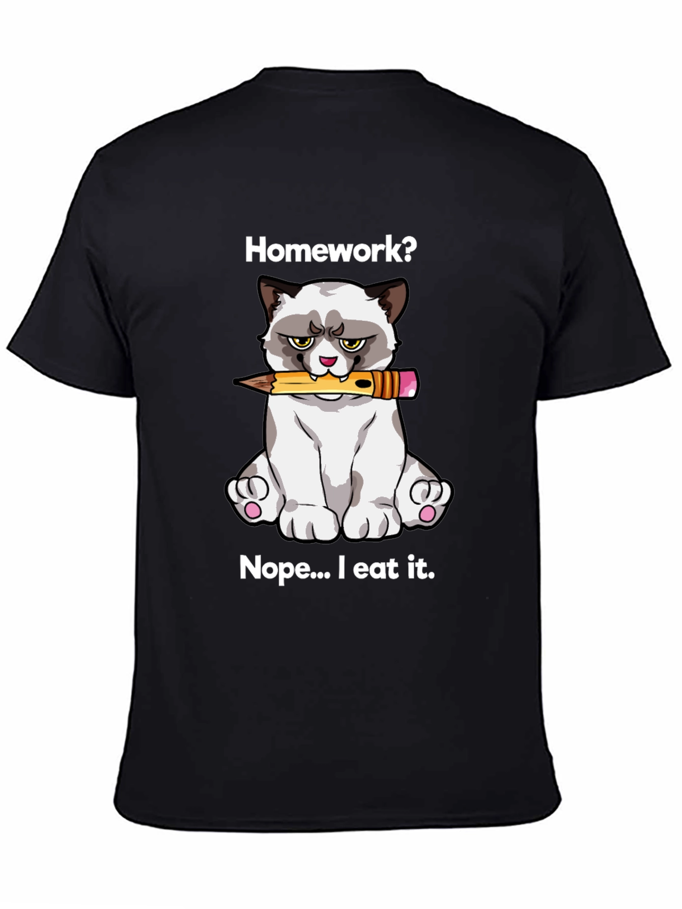 Grumpy Cat Homework T-Shirt: Funny Novelty Tee