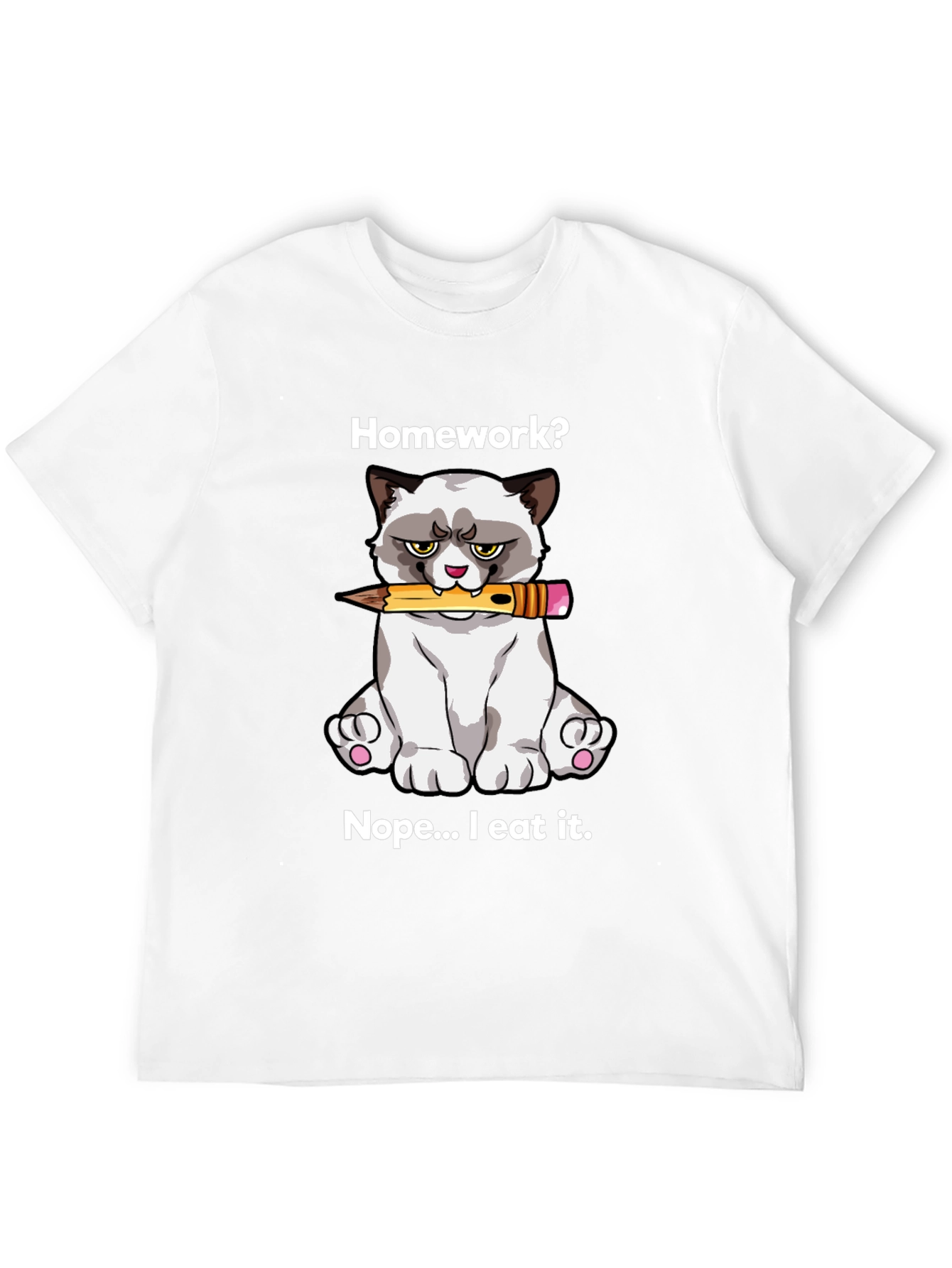 Grumpy Cat Homework T-Shirt: Funny Novelty Tee