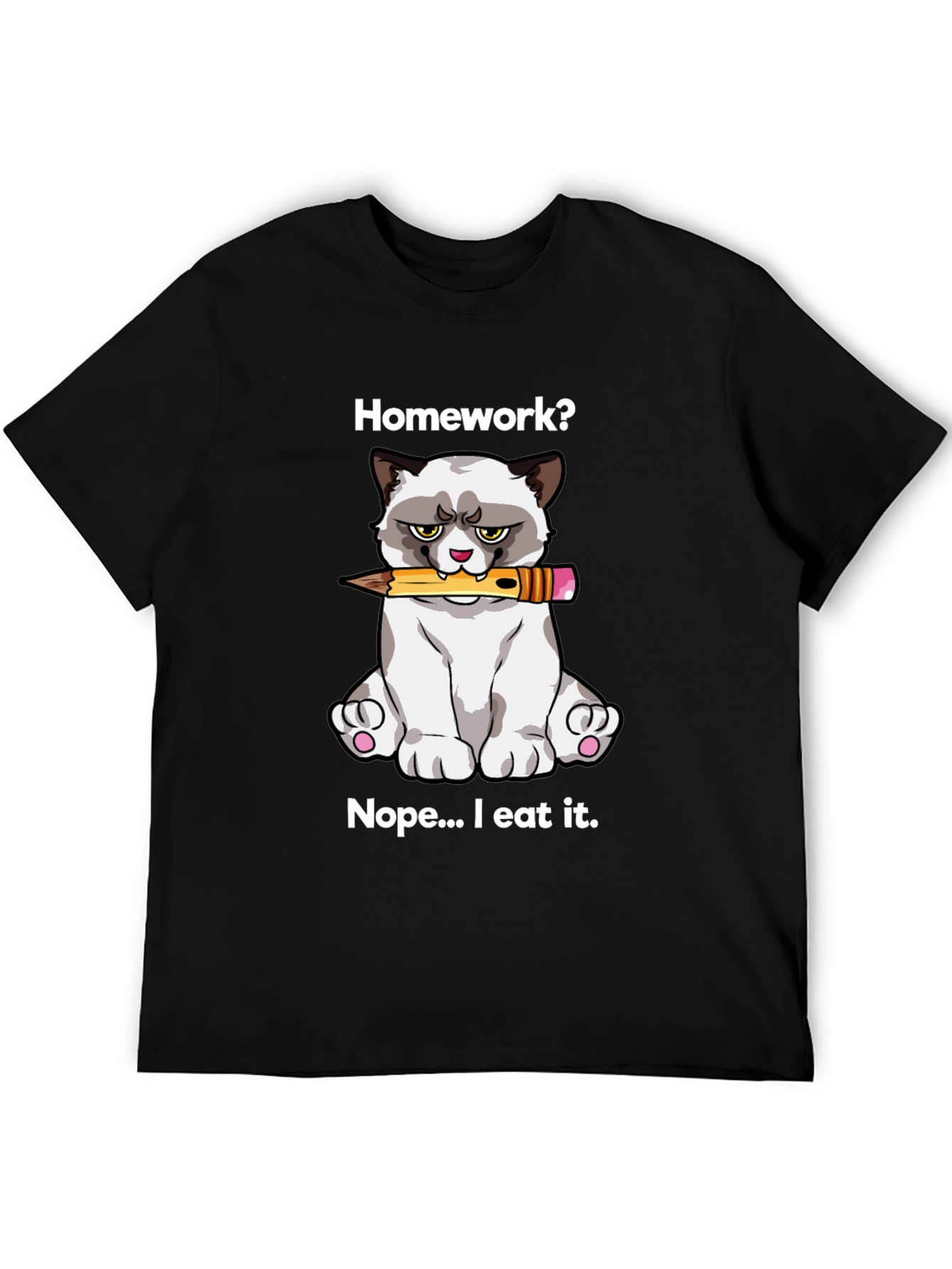 Grumpy Cat Homework T-Shirt: Funny Novelty Tee