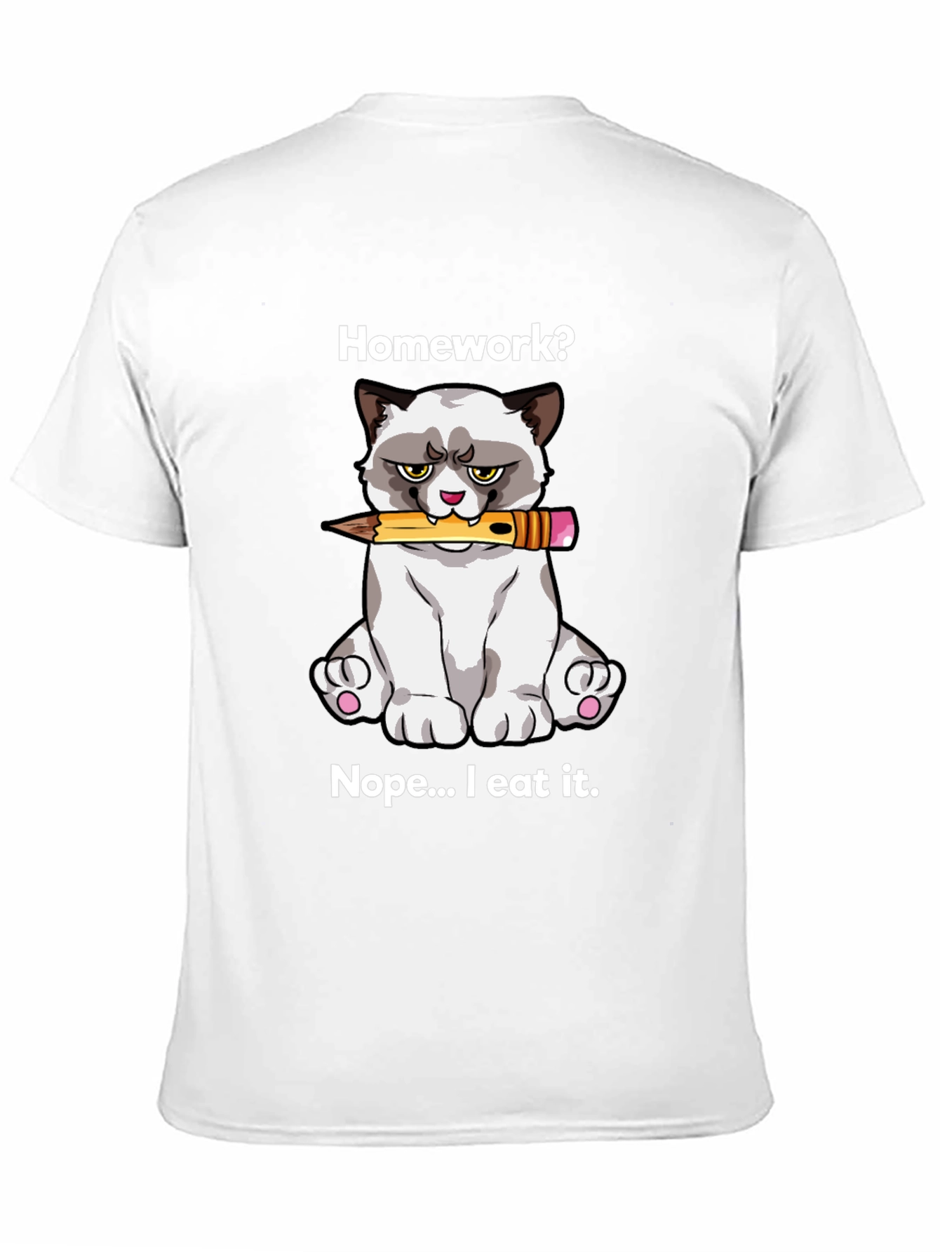 Grumpy Cat Homework T-Shirt: Funny Novelty Tee