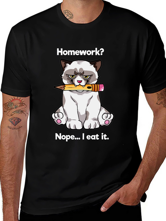 Grumpy Cat Homework T-Shirt: Funny Novelty Tee