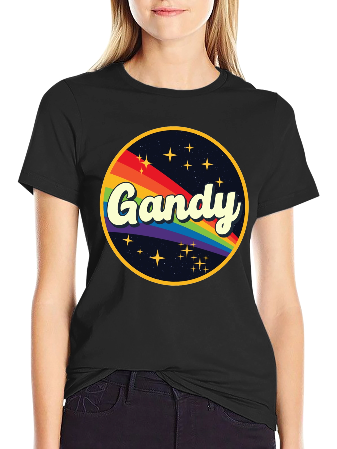 Retro Gandy Rainbow Graphic T-Shirt