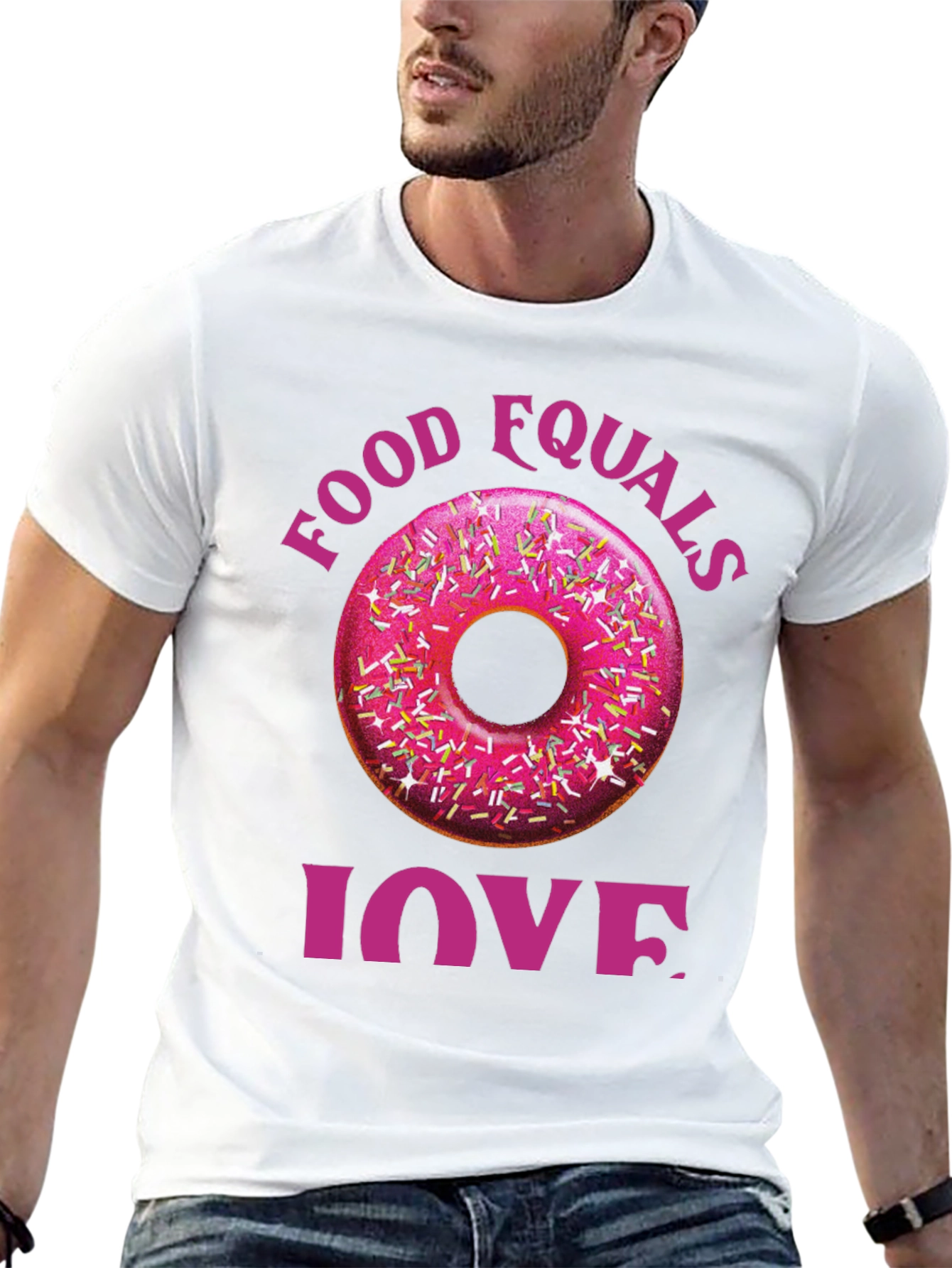 Food Equals Love T-Shirt Donut Design