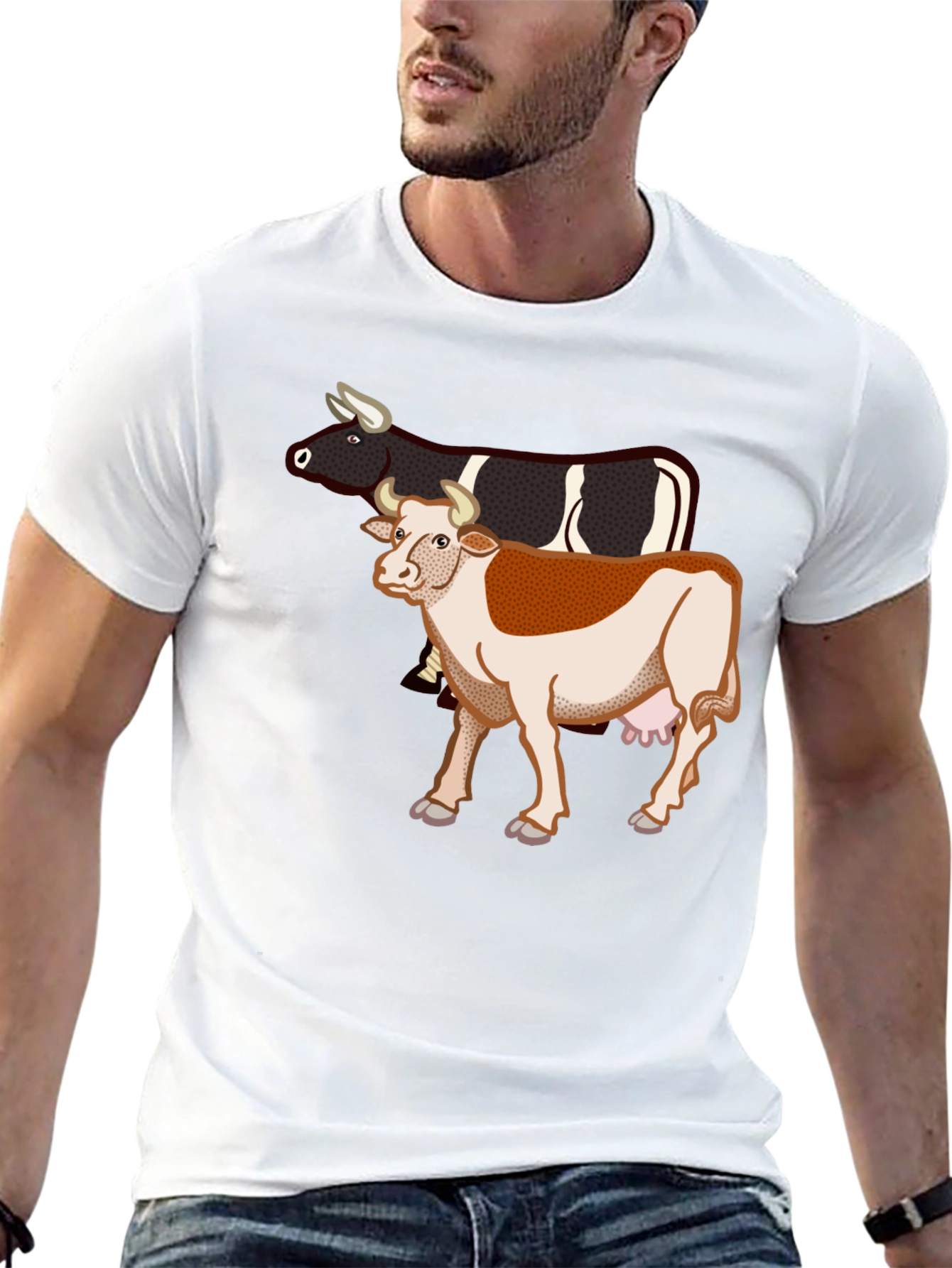 Cow Graphic Black T-Shirt