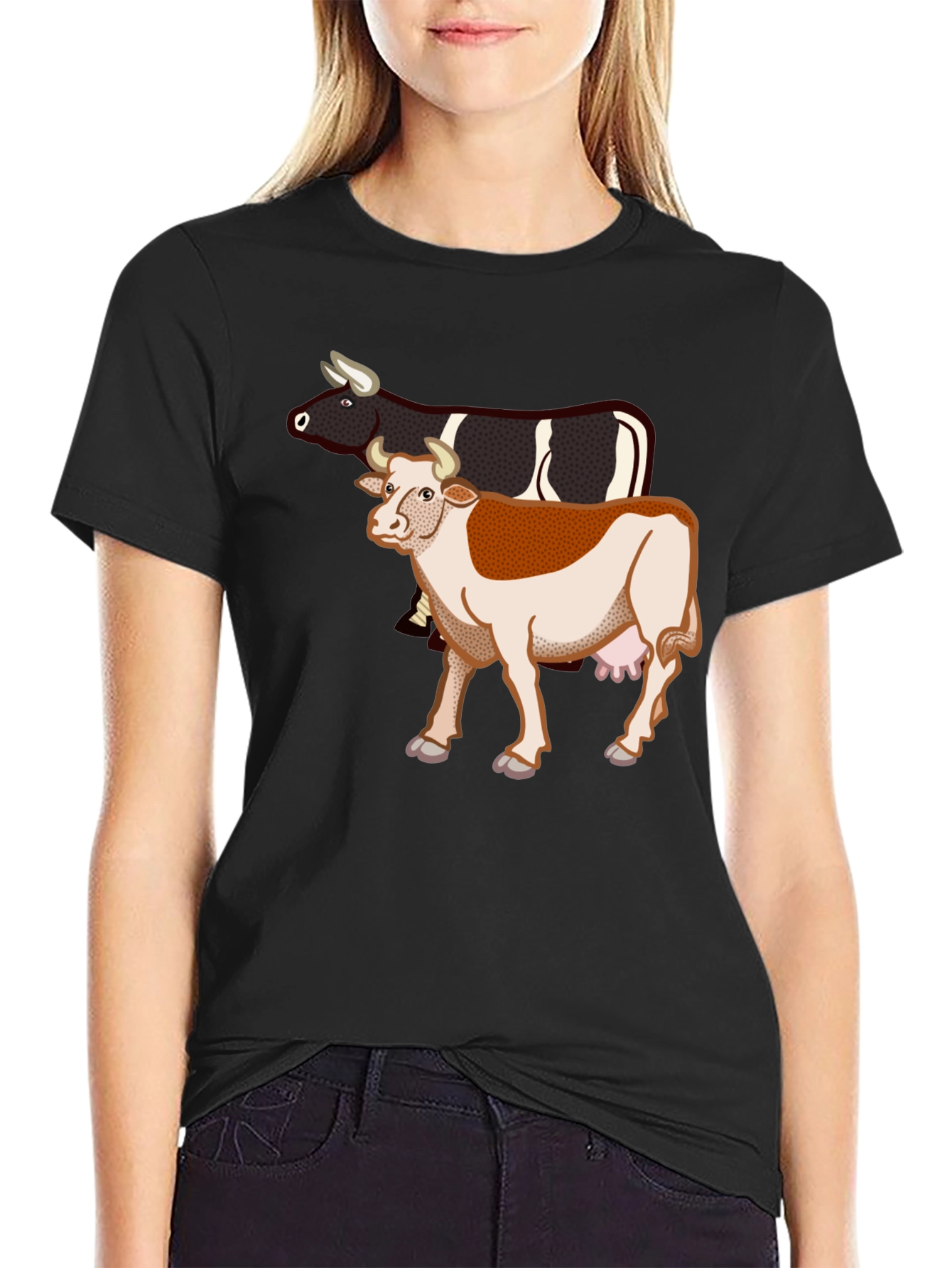 Cow Graphic Black T-Shirt