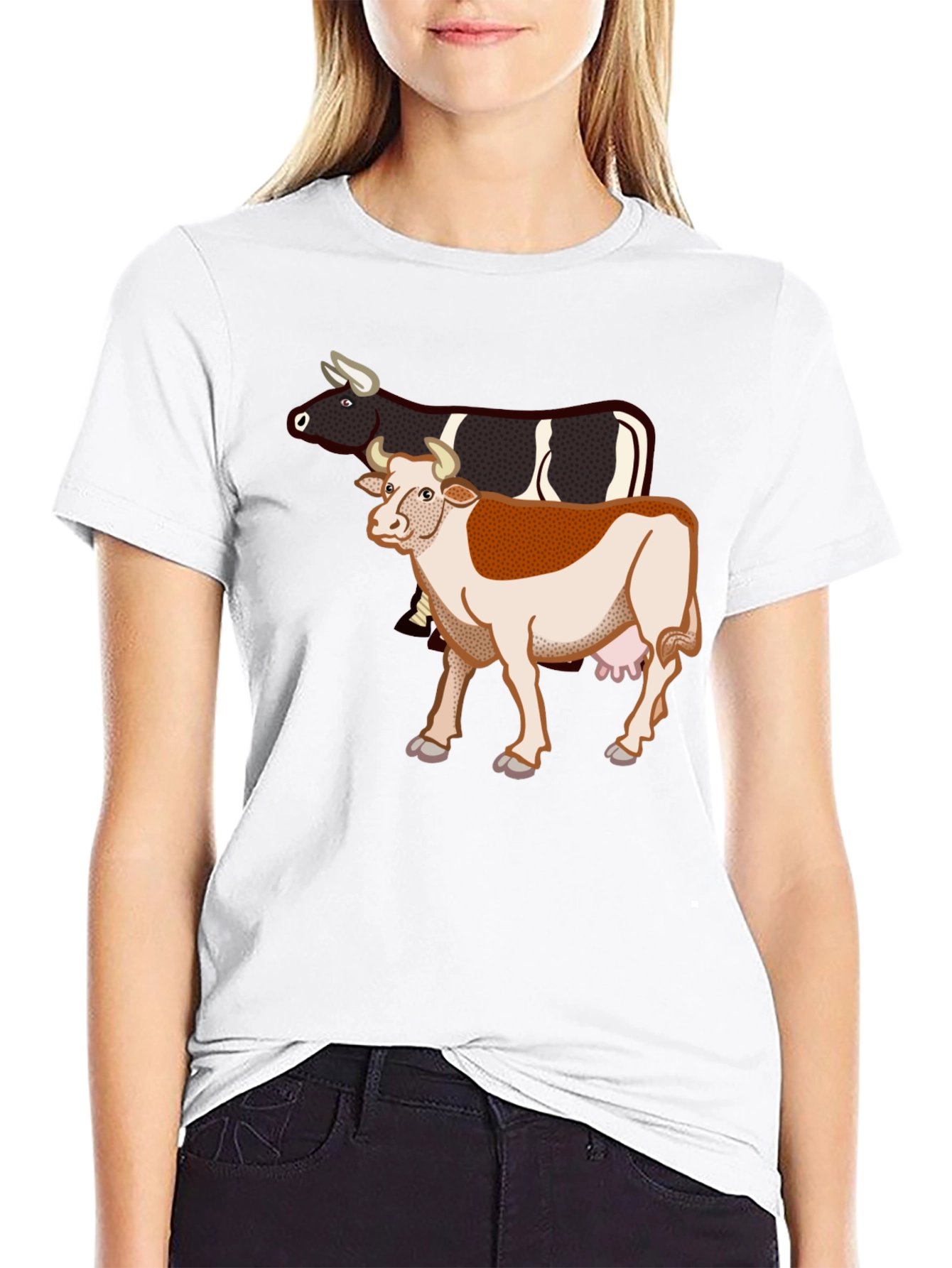 Cow Graphic Black T-Shirt