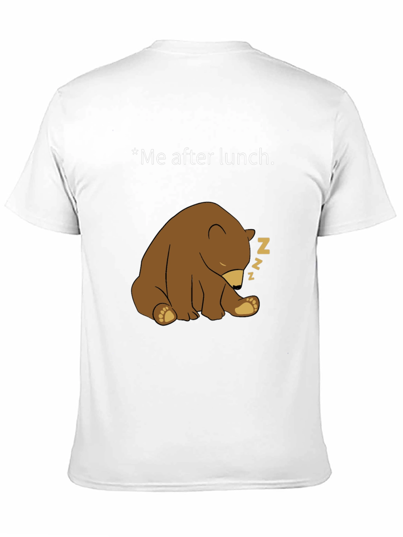 Funny Sleeping Bear Graphic Tee - Me After Lunch