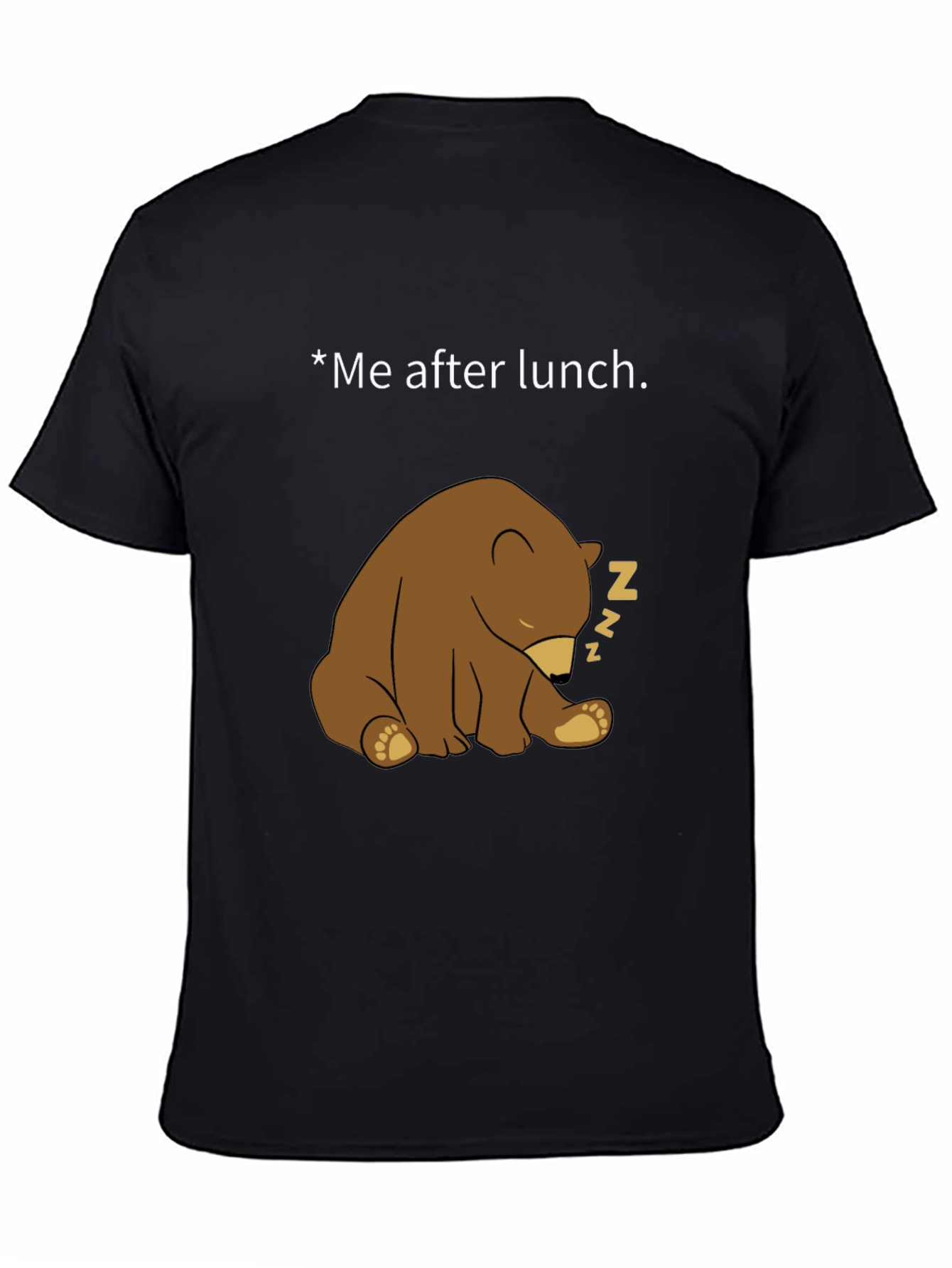 Funny Sleeping Bear Graphic Tee - Me After Lunch