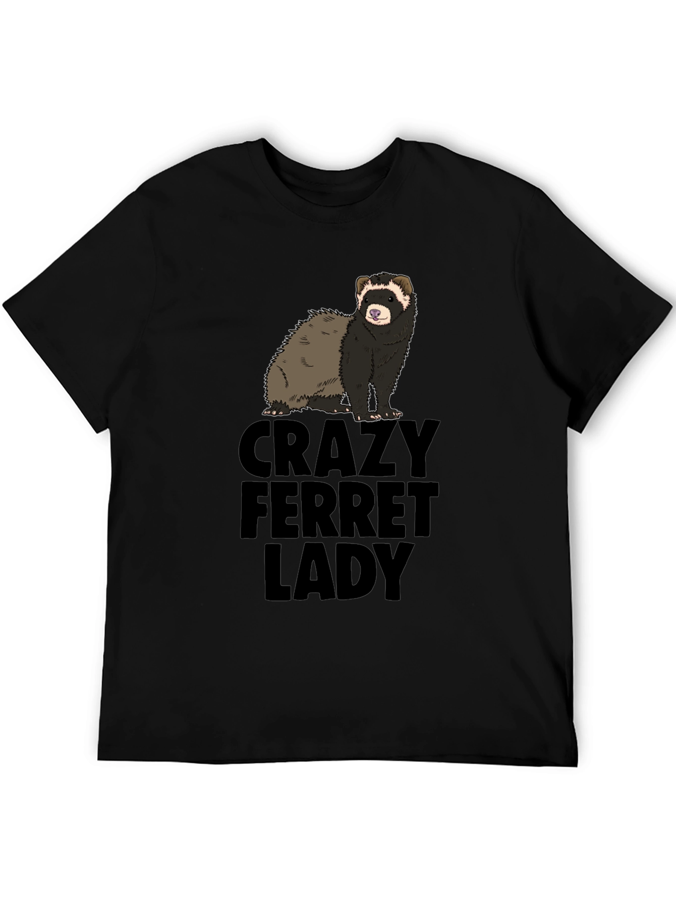 Crazy Ferret Lady Graphic T-Shirt - Novelty Tee