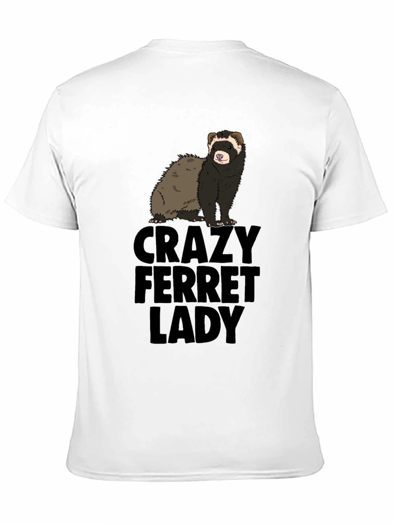Crazy Ferret Lady Graphic T-Shirt - Novelty Tee