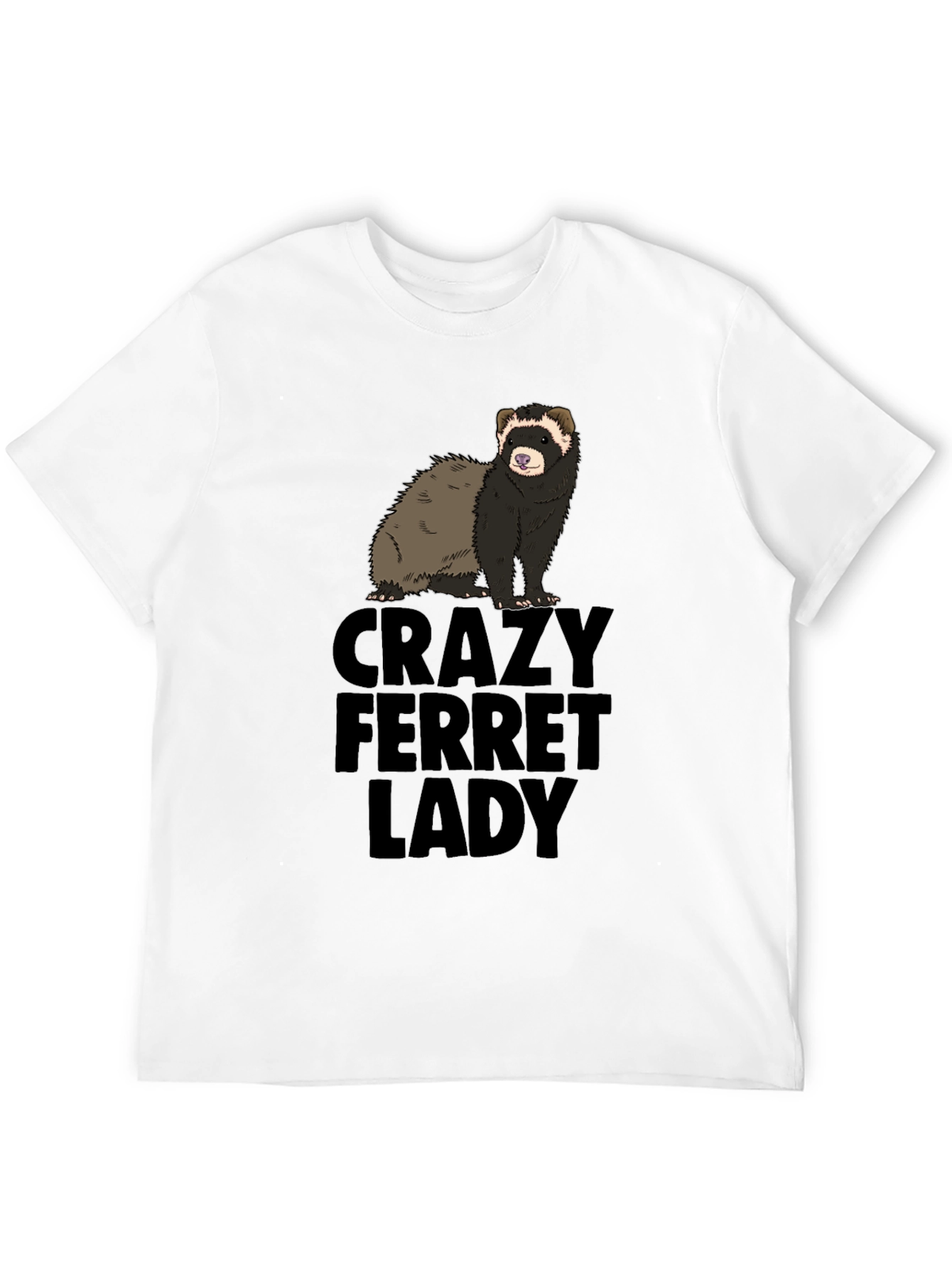 Crazy Ferret Lady Graphic T-Shirt - Novelty Tee