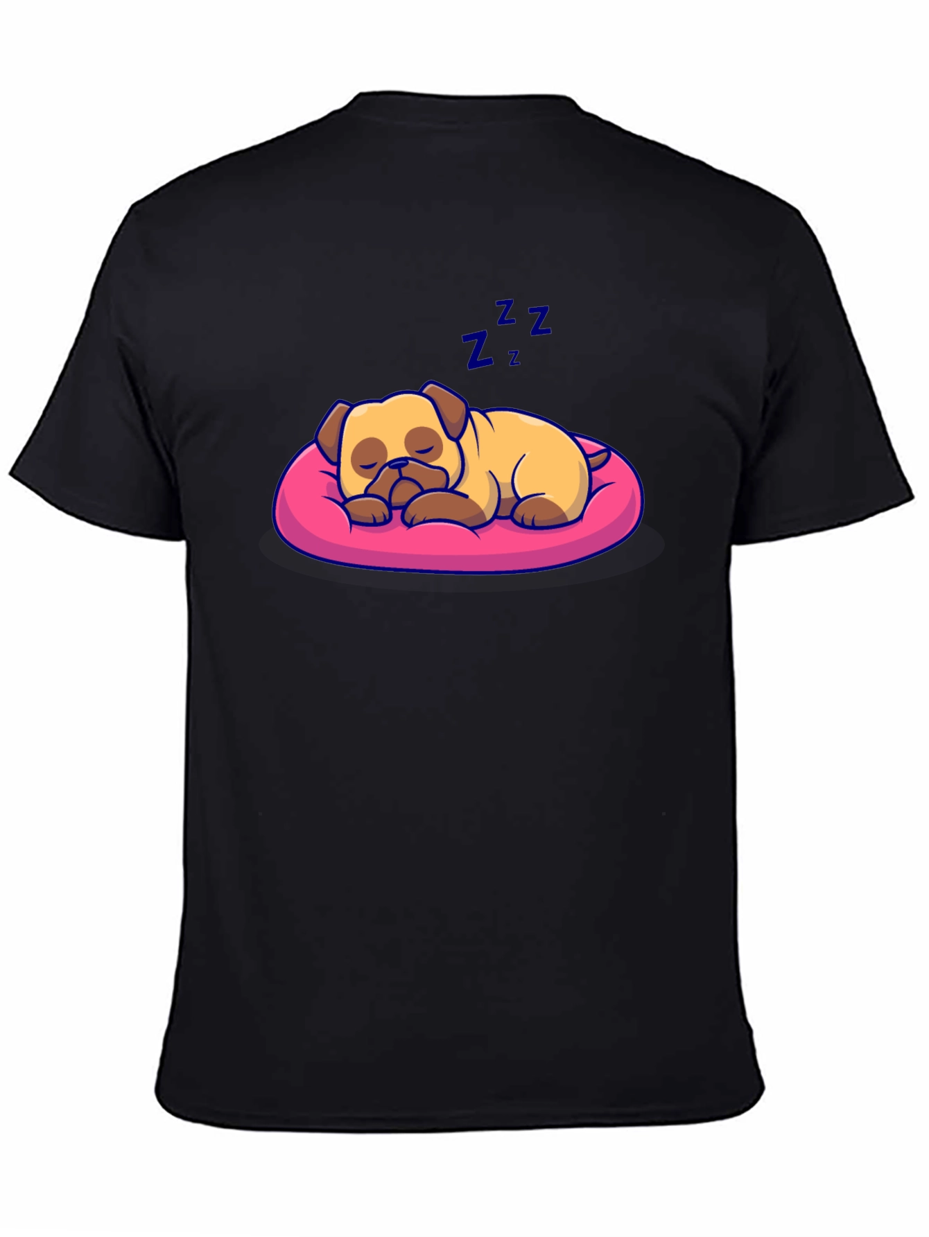 Sleeping Pug Dog T-Shirt - Cute Cartoon Pet Tee