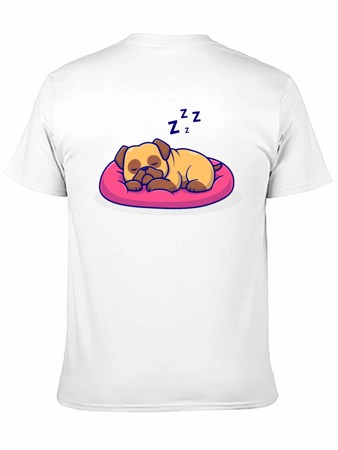 Sleeping Pug Dog T-Shirt - Cute Cartoon Pet Tee