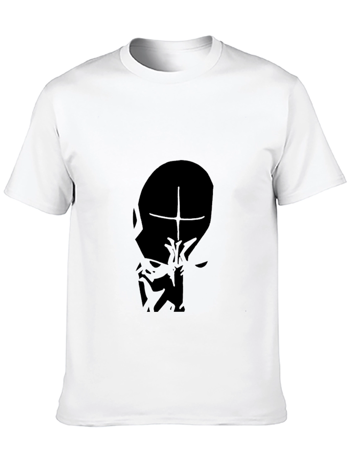 Mens Black T-Shirt - Abstract Face Graphic