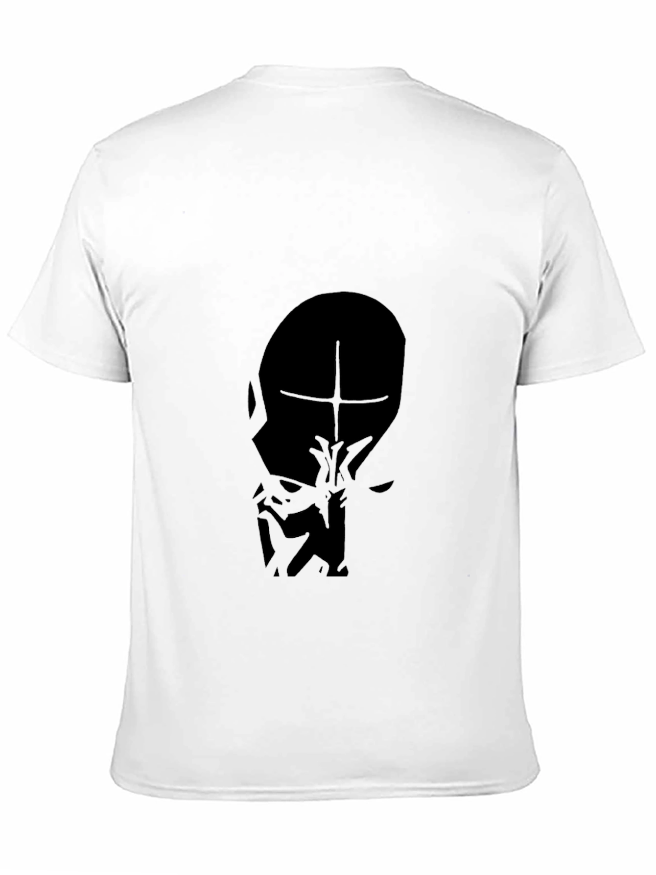Mens Black T-Shirt - Abstract Face Graphic
