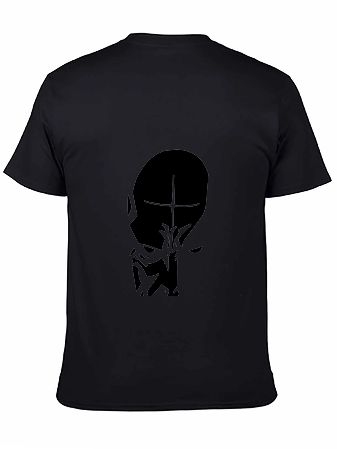 Mens Black T-Shirt - Abstract Face Graphic