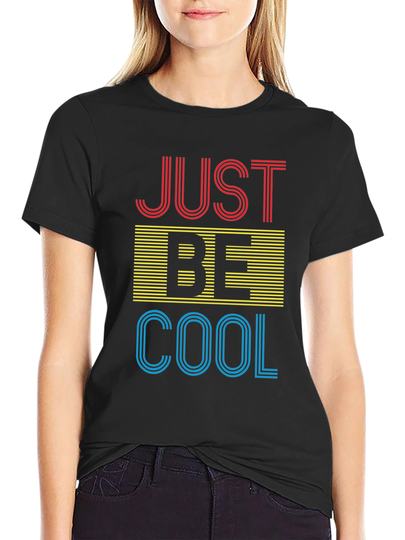 Just Be Cool Black Graphic Tee