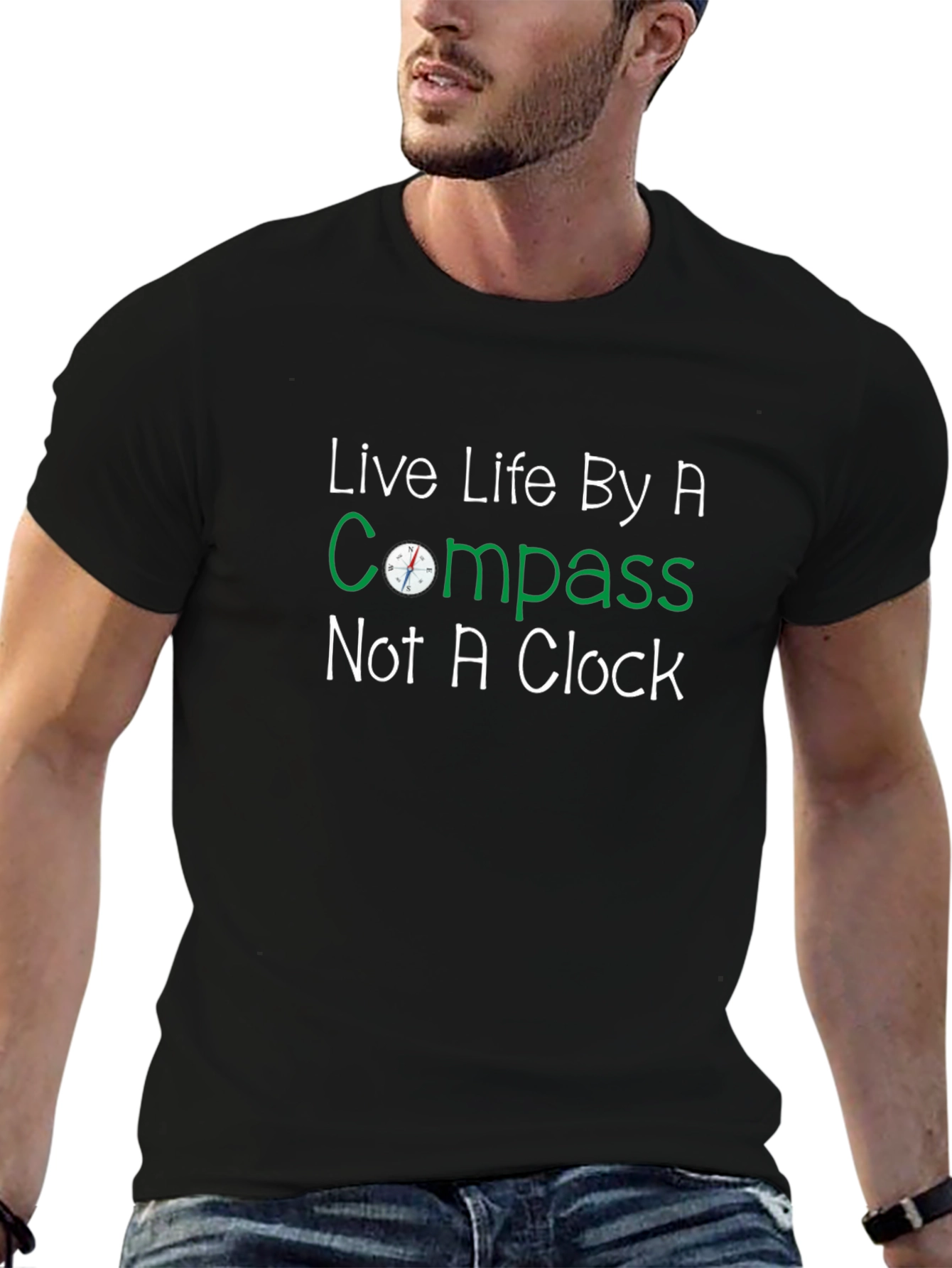 Live Life By A Compass Graphic Tee