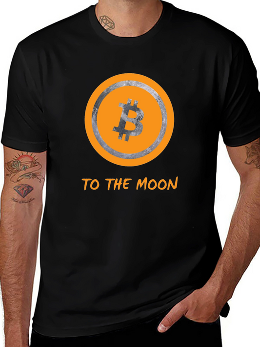 Bitcoin to the Moon Black T-Shirt