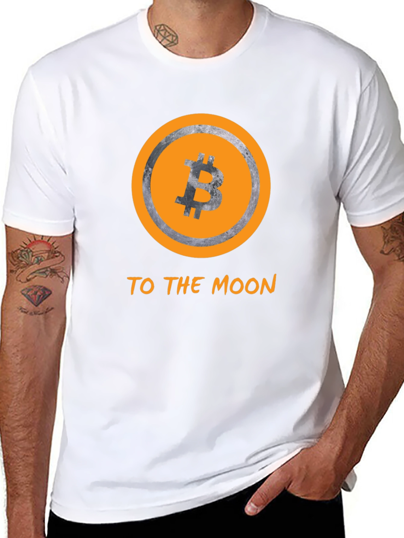Bitcoin to the Moon Black T-Shirt