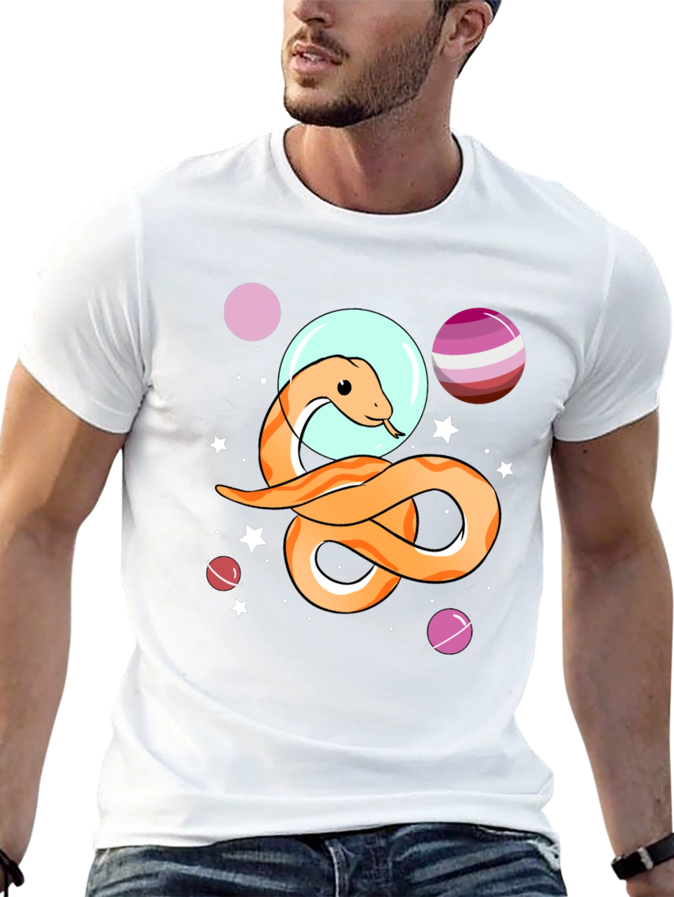 Space Snake Graphic Tee - Unisex Black T-Shirt