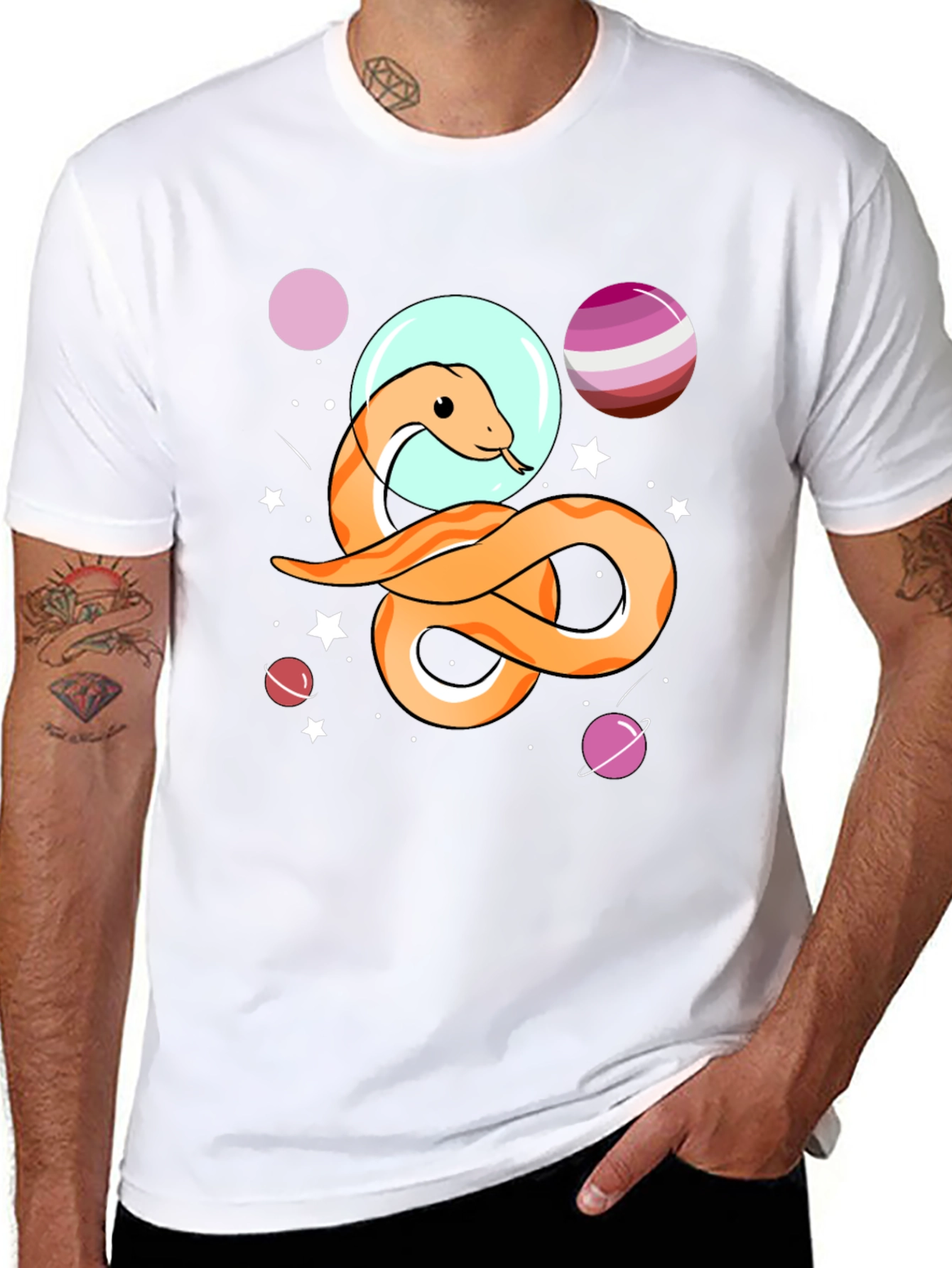 Space Snake Graphic Tee - Unisex Black T-Shirt