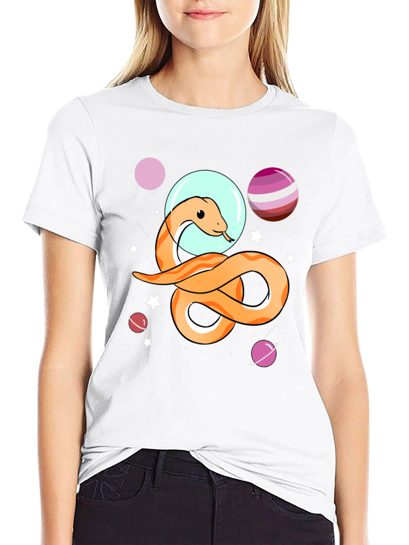 Space Snake Graphic Tee - Unisex Black T-Shirt
