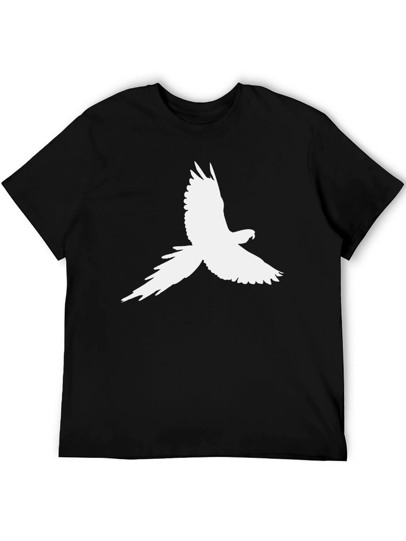 Parrot Silhouette Graphic Tee - Black Cotton T-Shirt