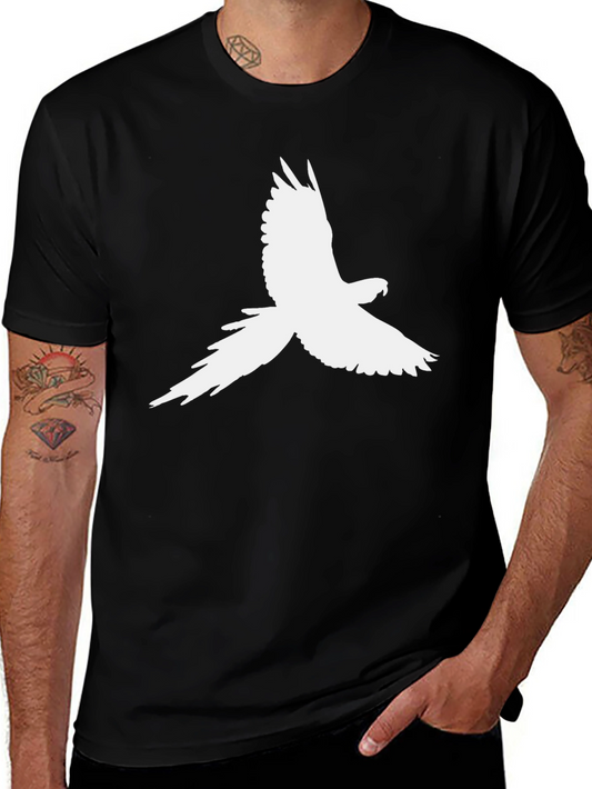 Parrot Silhouette Graphic Tee - Black Cotton T-Shirt