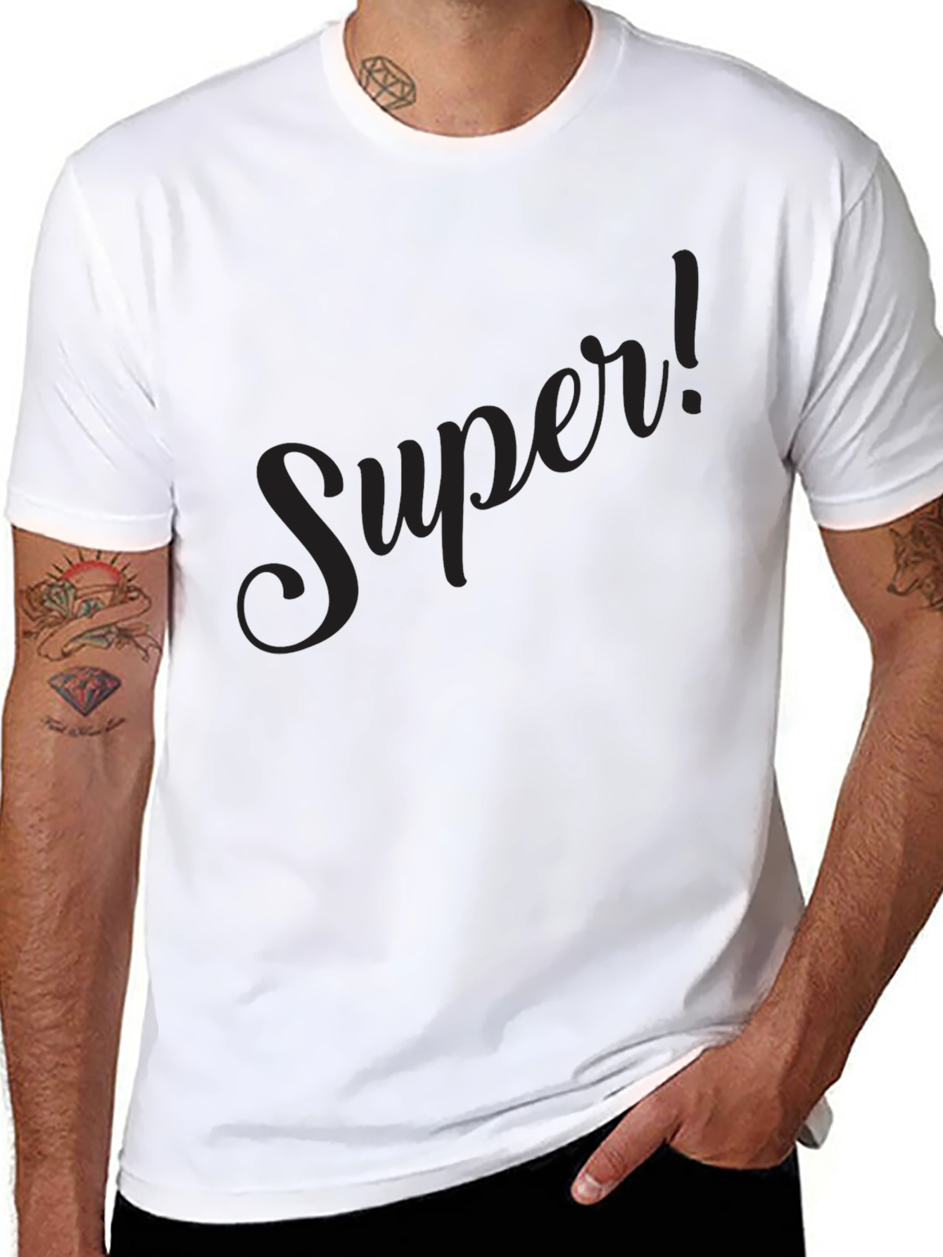 Super! Black Graphic Tee - Mens Classic Fit