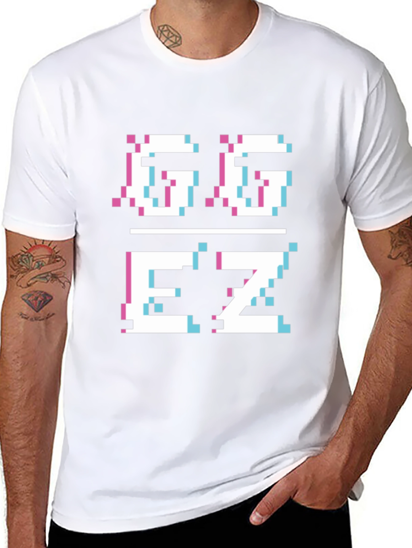 GGEZ Pixel Art Black T-Shirt - Gamer Style