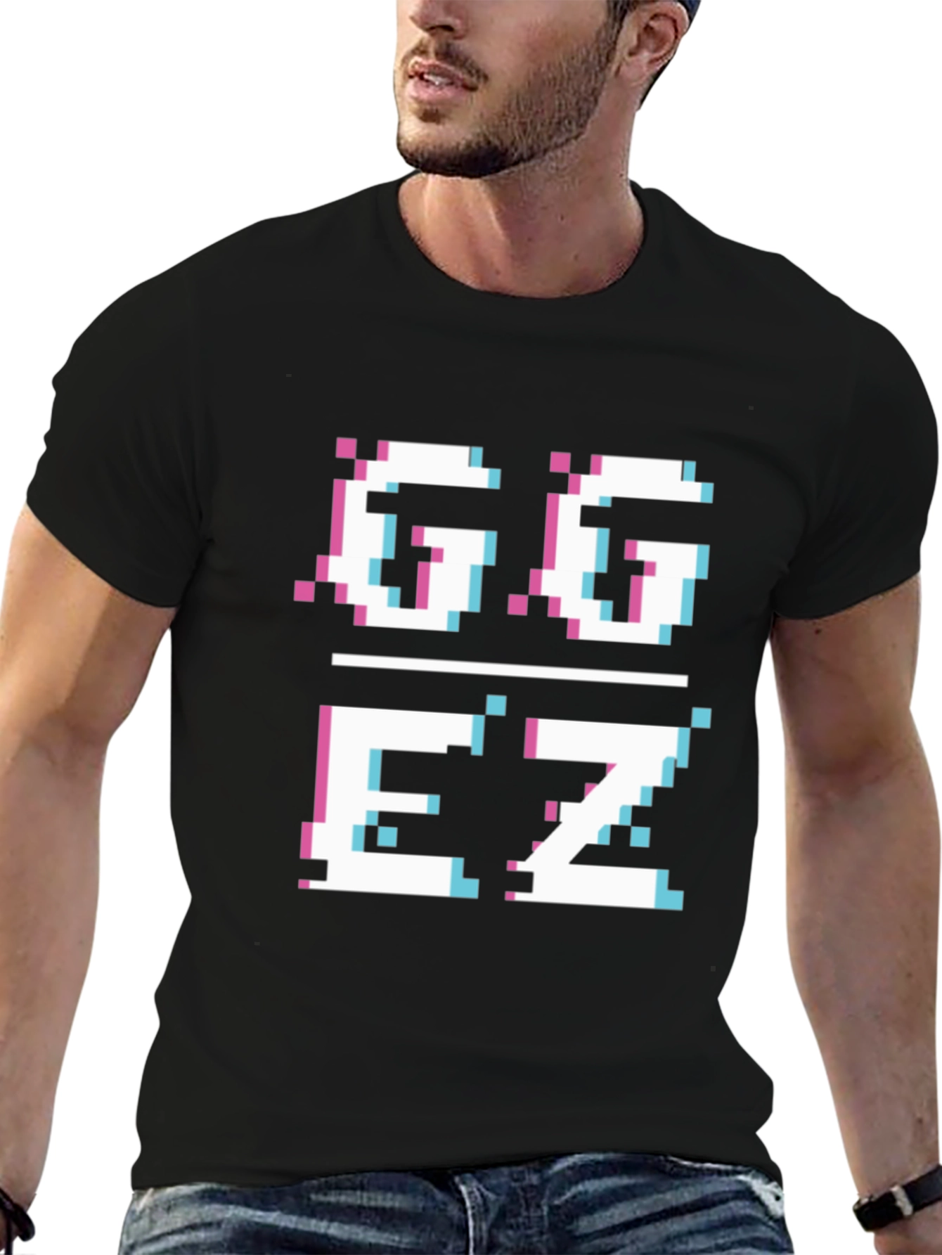 GGEZ Pixel Art Black T-Shirt - Gamer Style