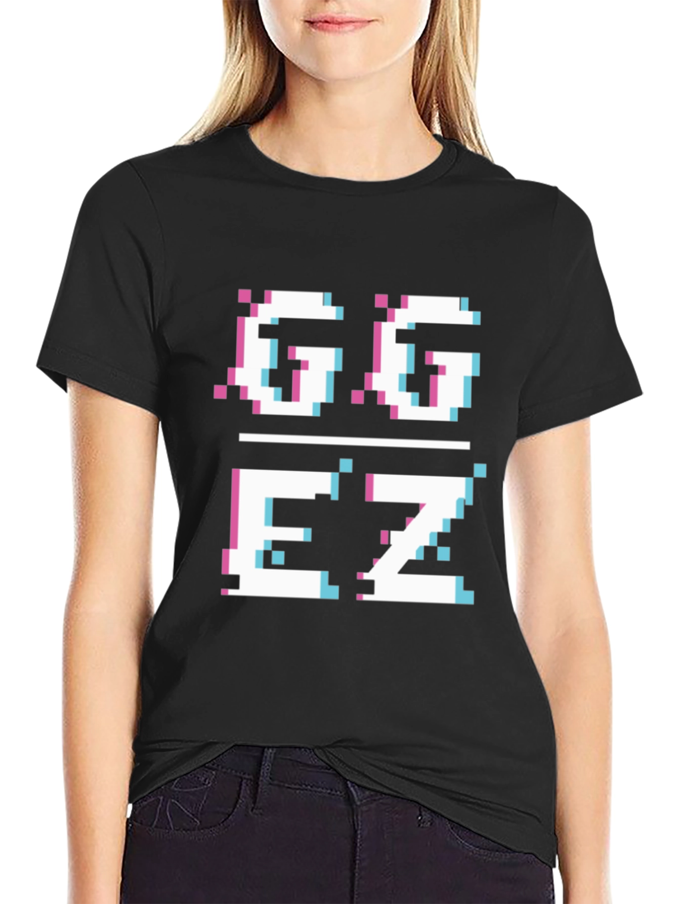 GGEZ Pixel Art Black T-Shirt - Gamer Style