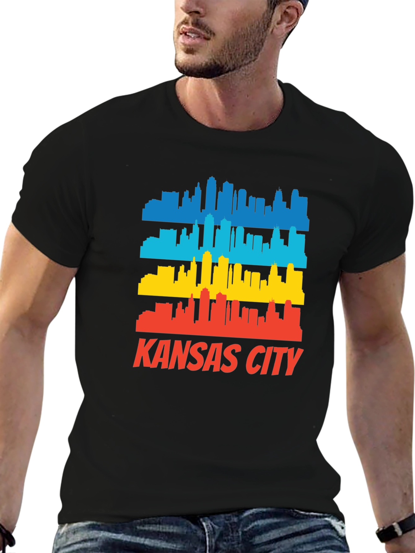 Kansas City Skyline Graphic Tee - Retro Cityscape T-Shirt