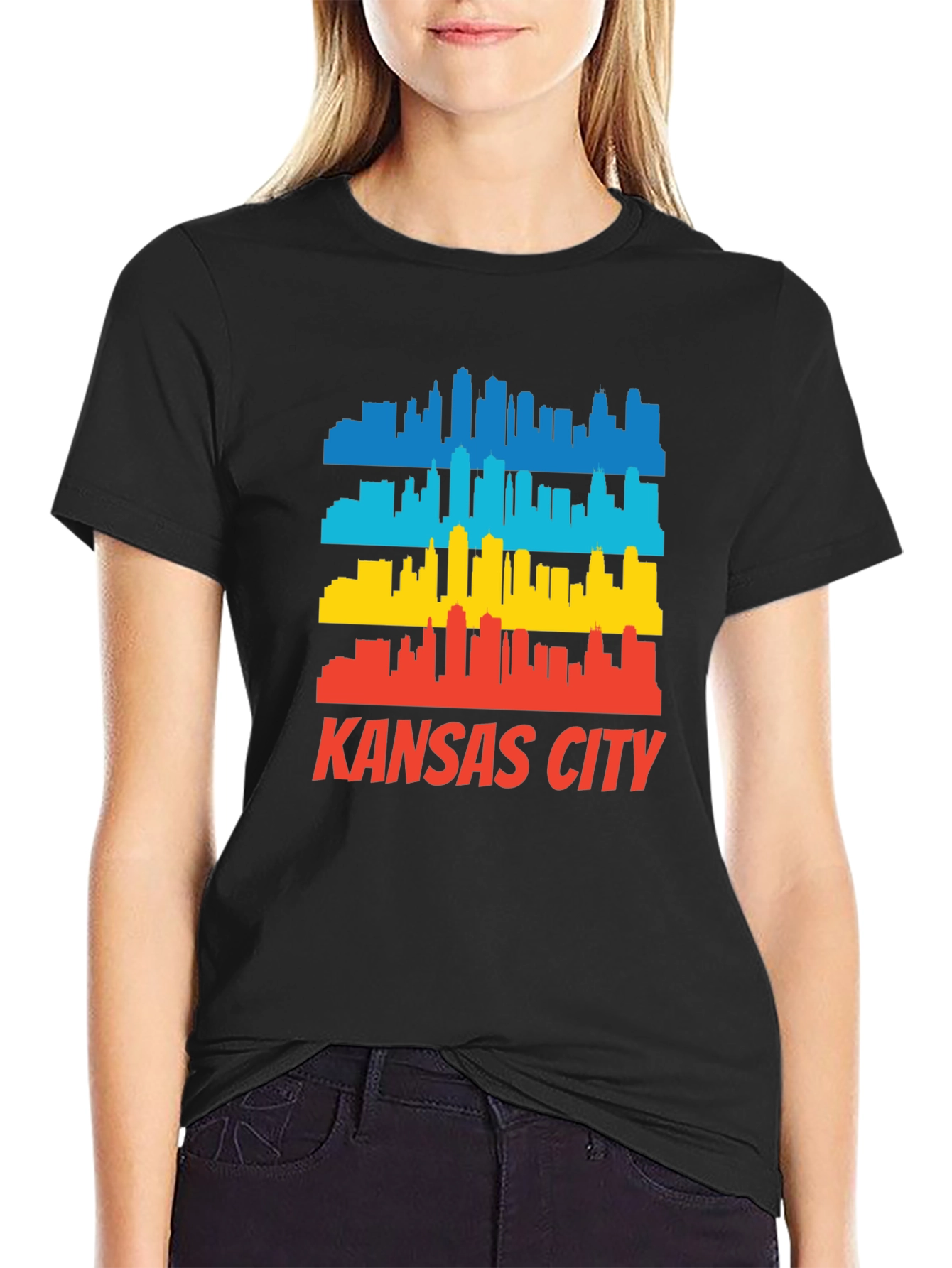 Kansas City Skyline Graphic Tee - Retro Cityscape T-Shirt