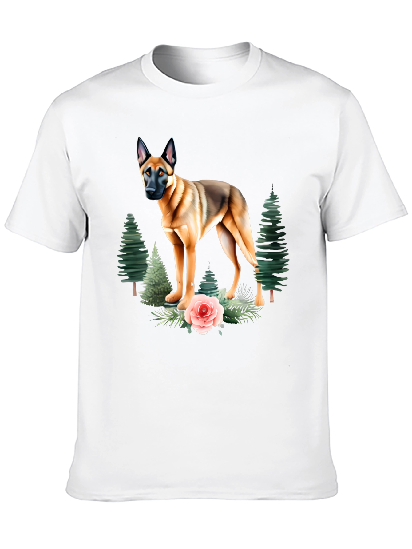 Dog & Floral T-Shirt - Classic Black Tee