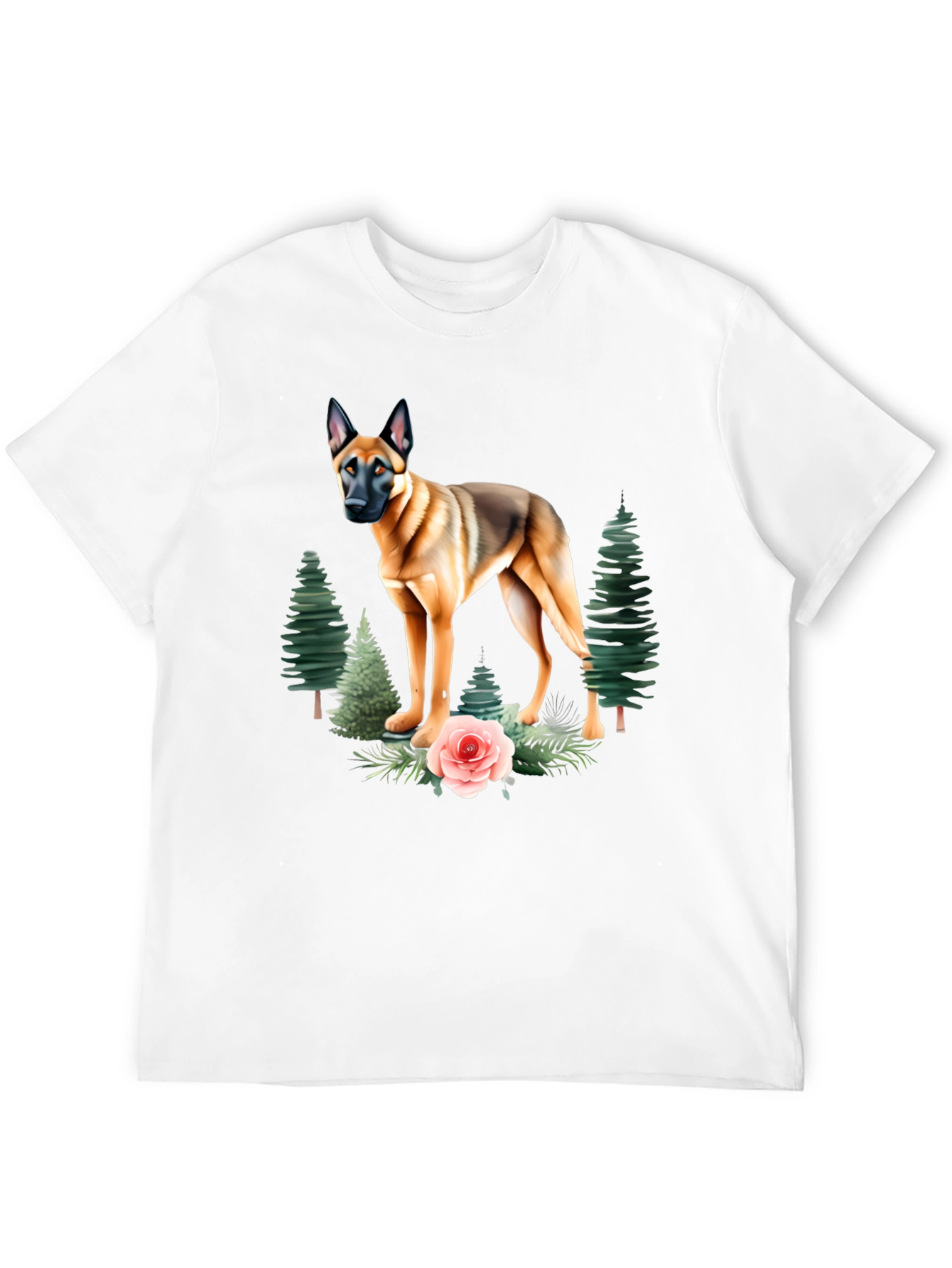 Dog & Floral T-Shirt - Classic Black Tee