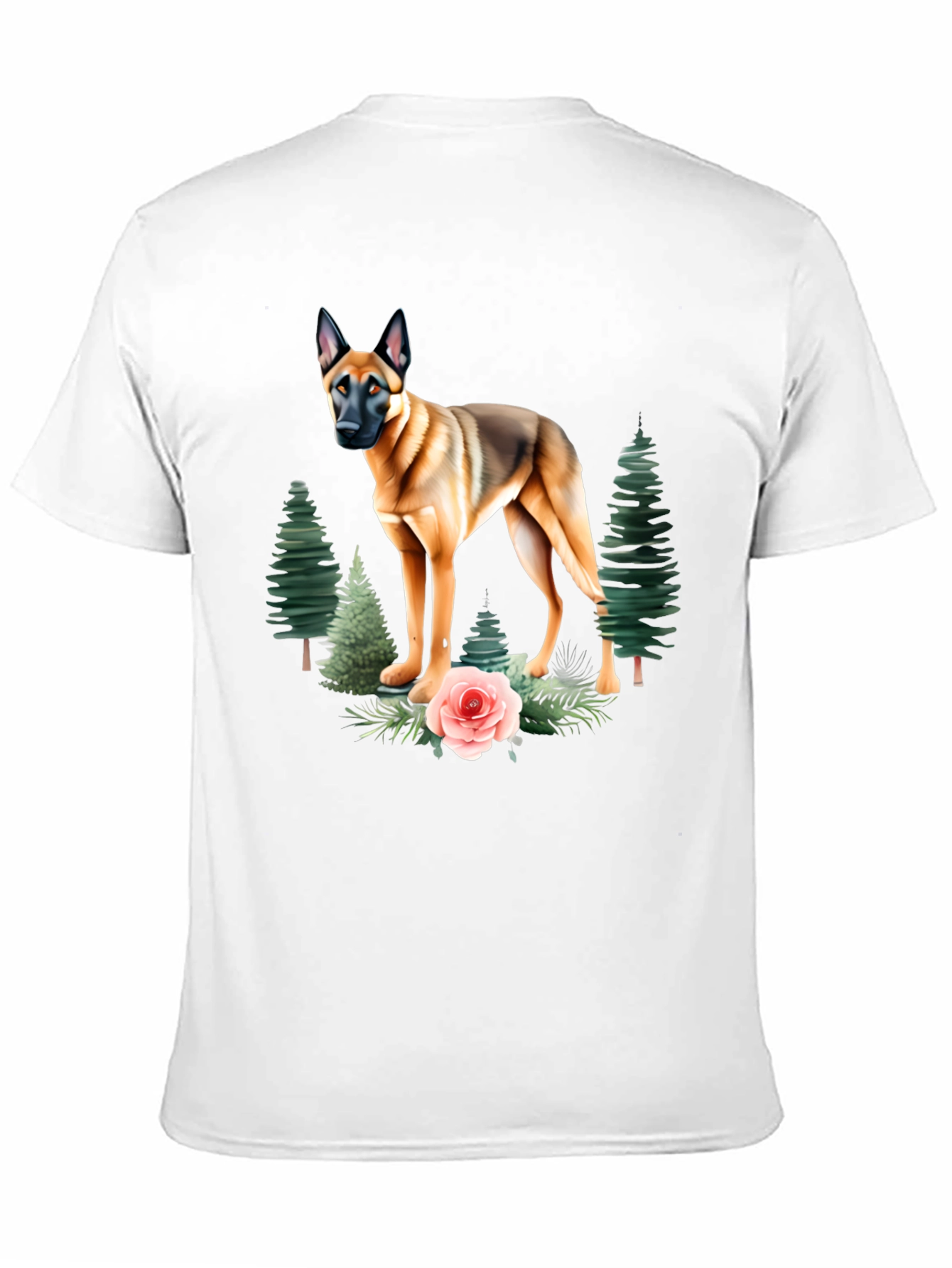 Dog & Floral T-Shirt - Classic Black Tee