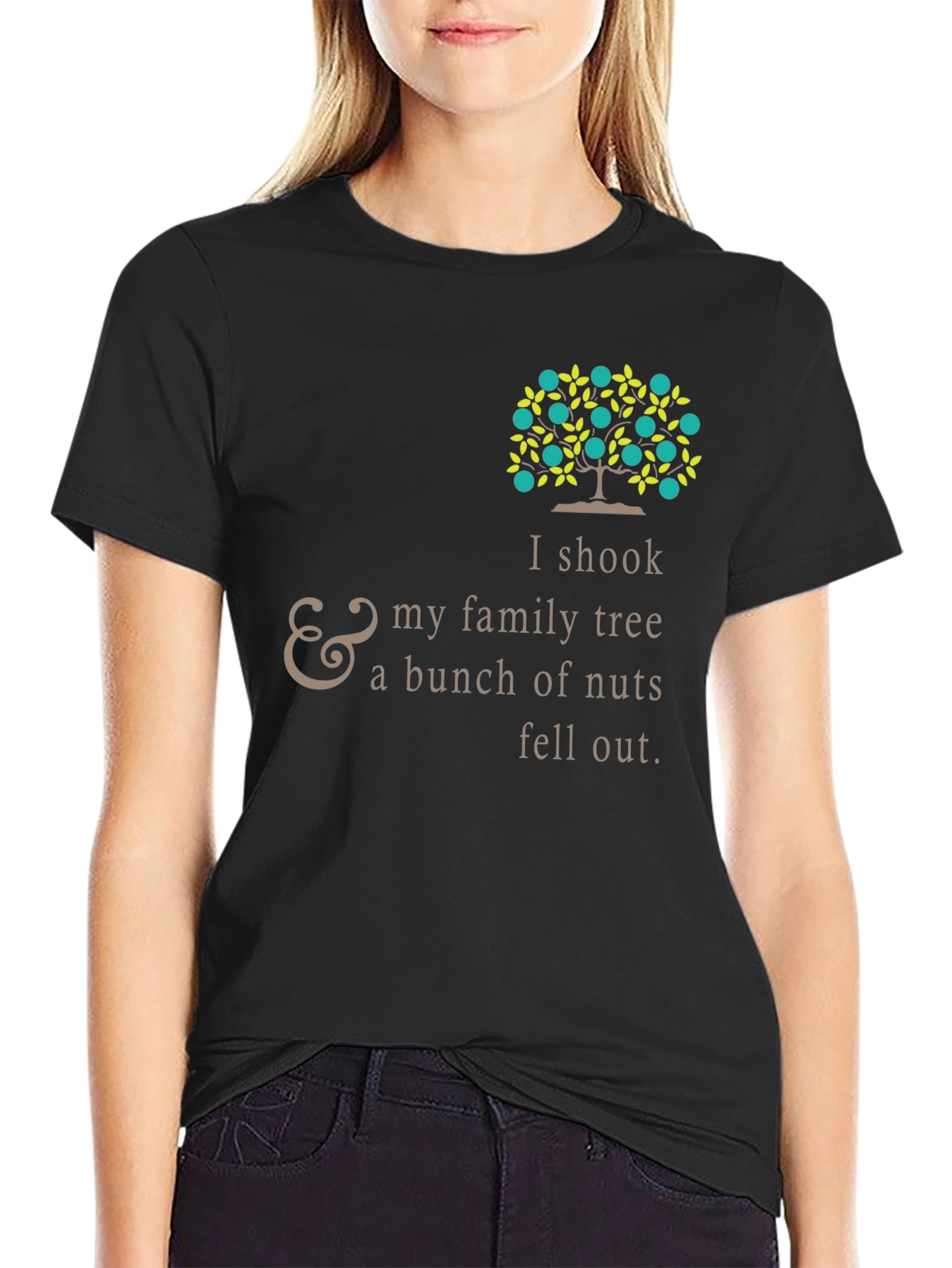 Funny Family Tree Black T-Shirt
