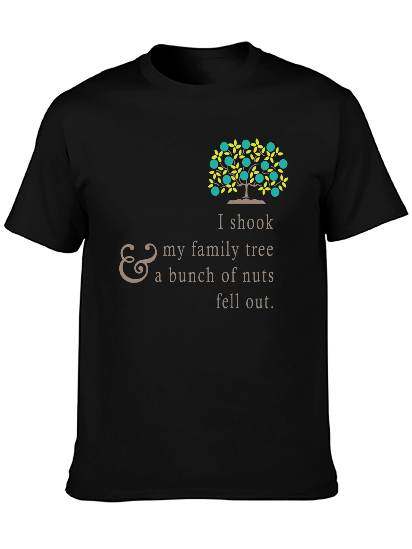 Funny Family Tree Black T-Shirt
