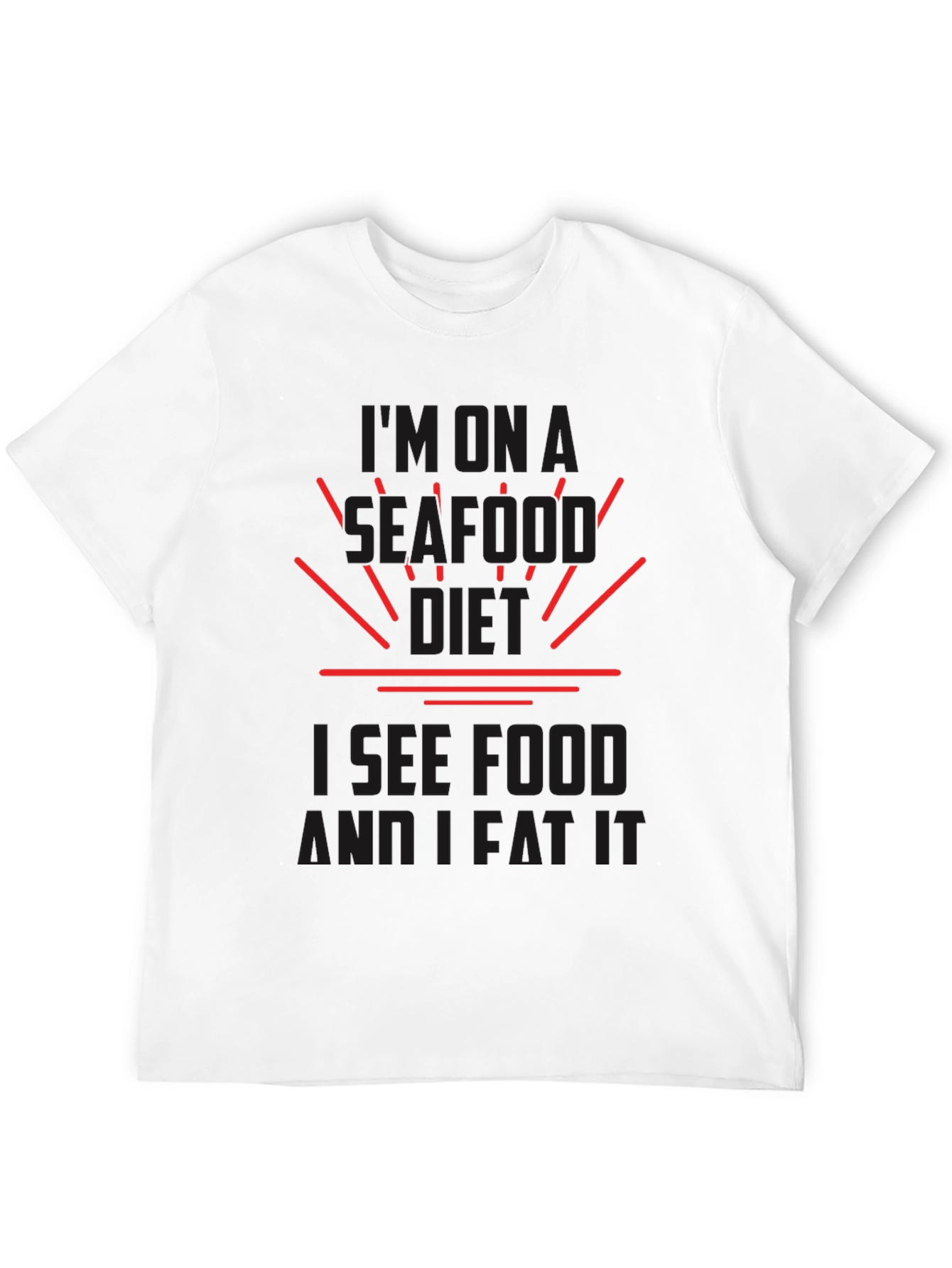 Seafood Diet Black T-Shirt