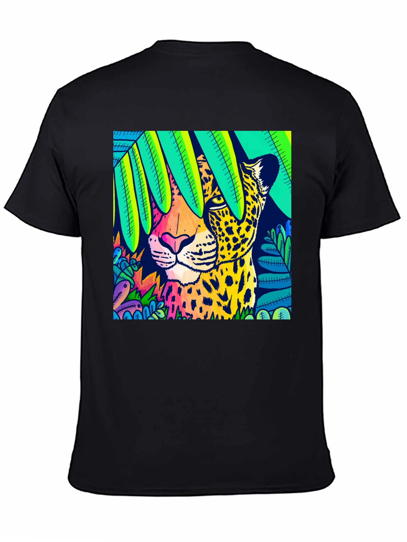 Vibrant Leopard Graphic Tee - Jungle Style