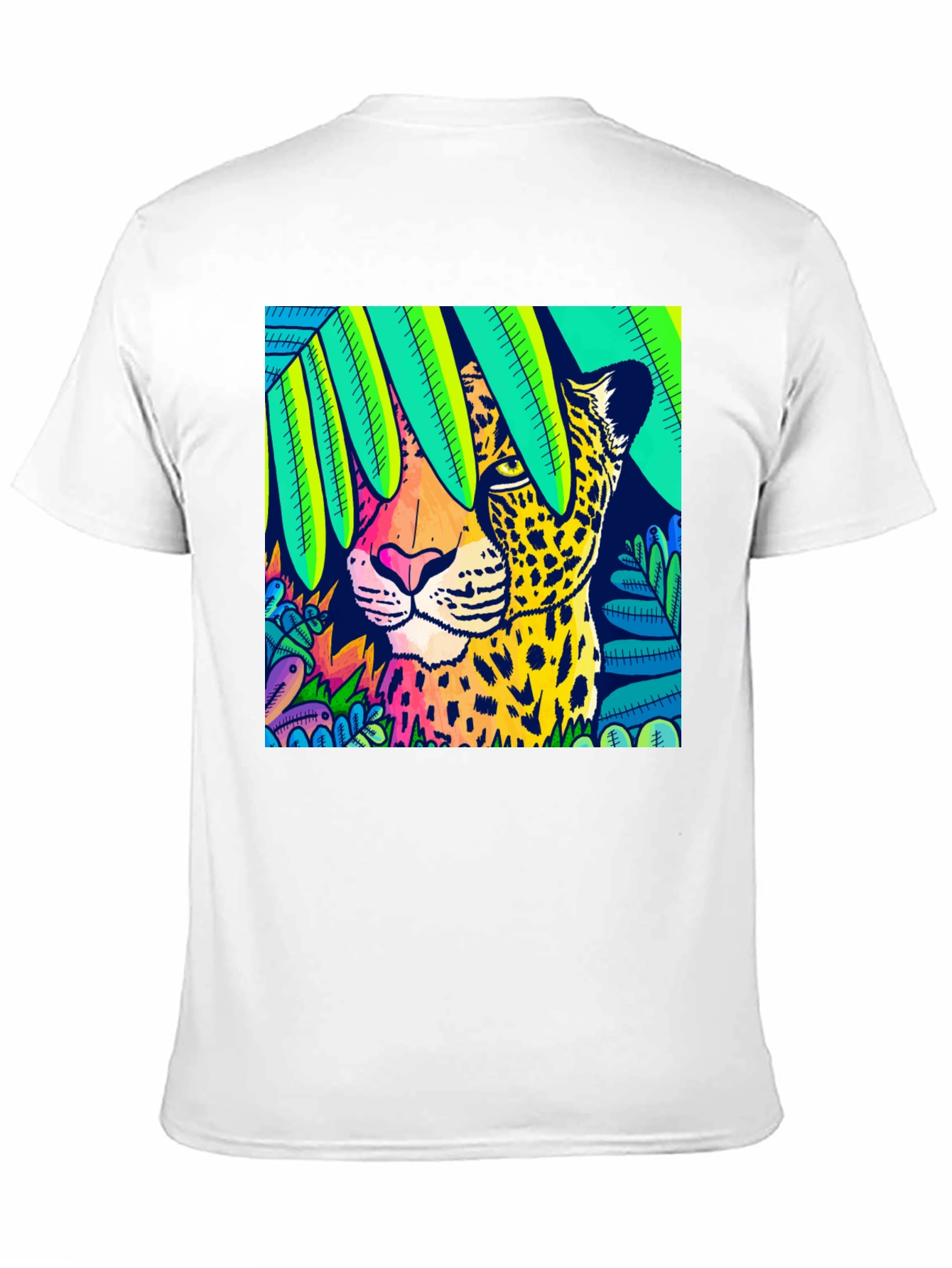 Vibrant Leopard Graphic Tee - Jungle Style